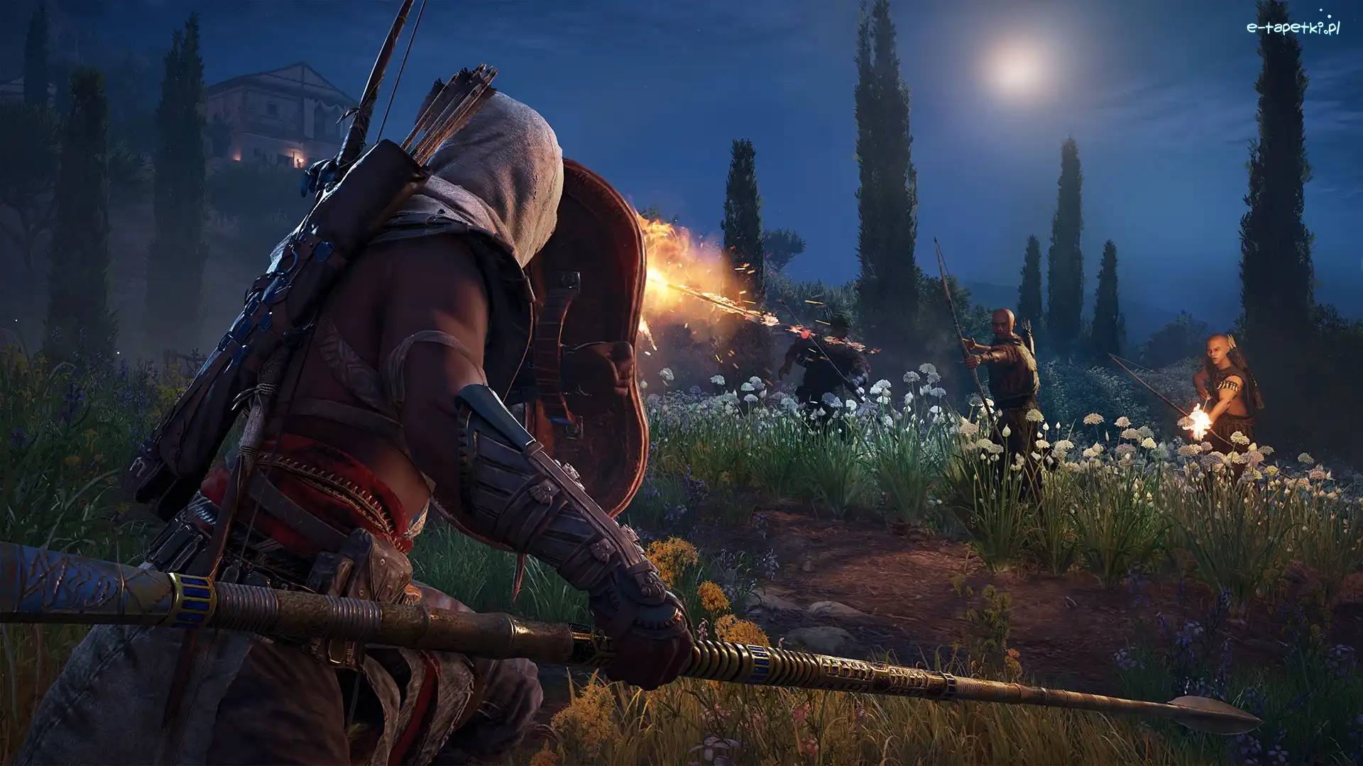 Gra, Bayek, Assassins Creed Origins, Walka, Łuk
