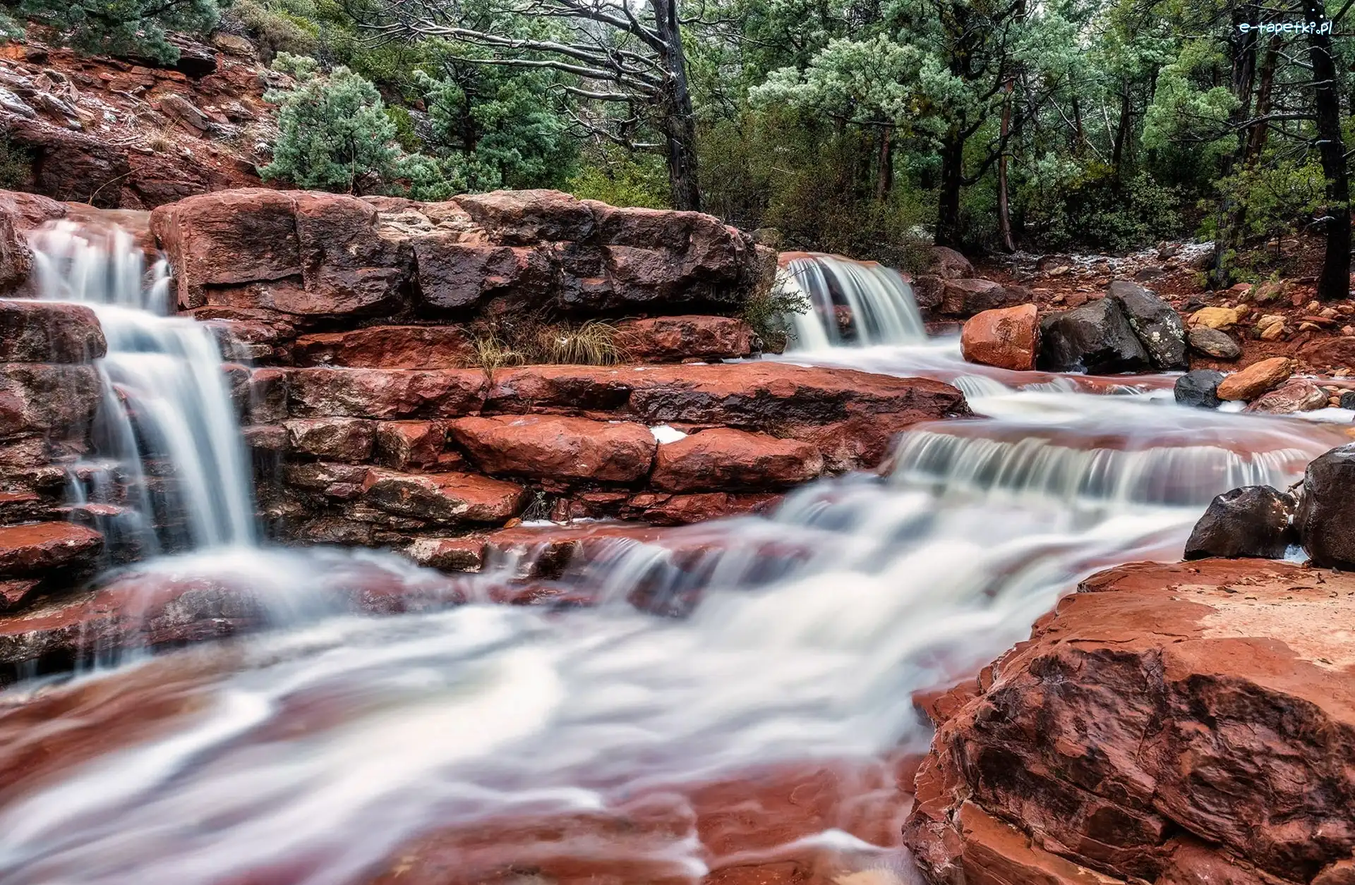 Rzeka, Sedona, Kanion Wilsona - Wilson Canyon, Arizona, Stany Zjednoczone, Skały, Góra Wilson Mountain