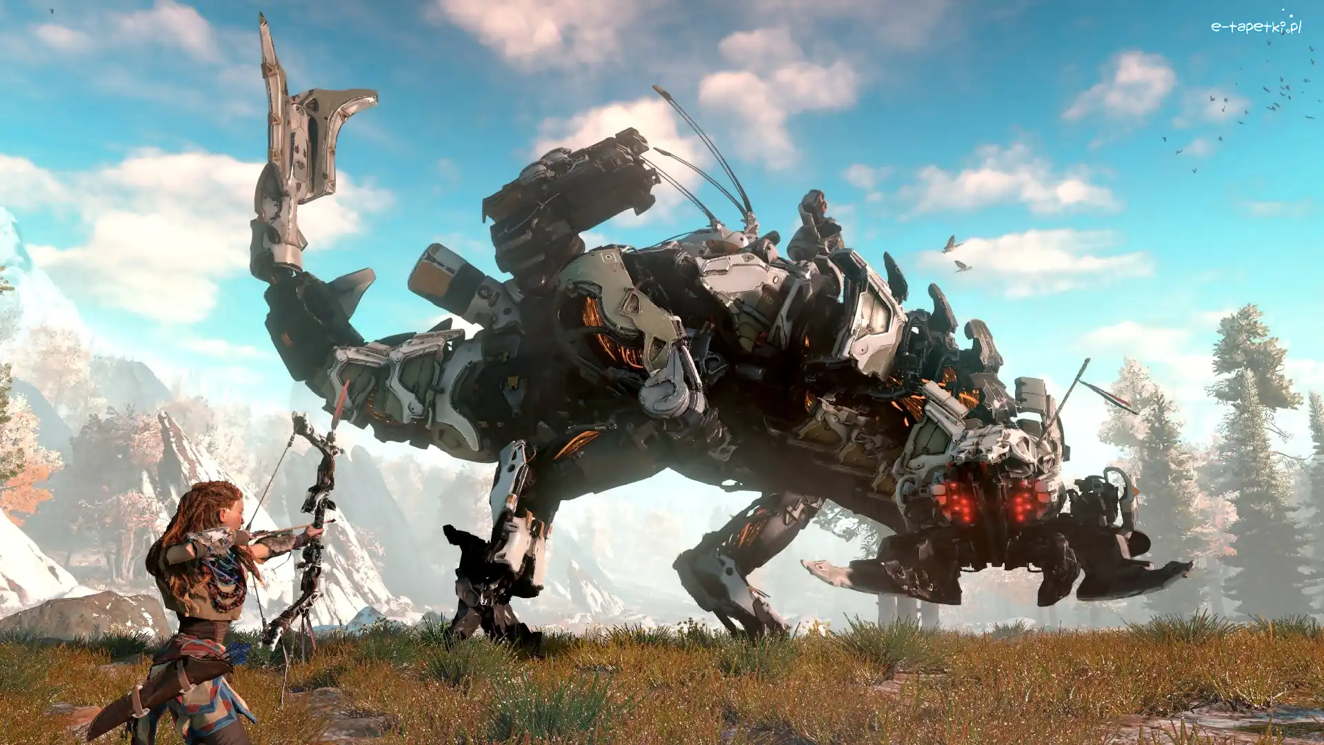Horizon Zero Dawn, Postać, Maszyna Thunderjaw, Łuk, Aloy