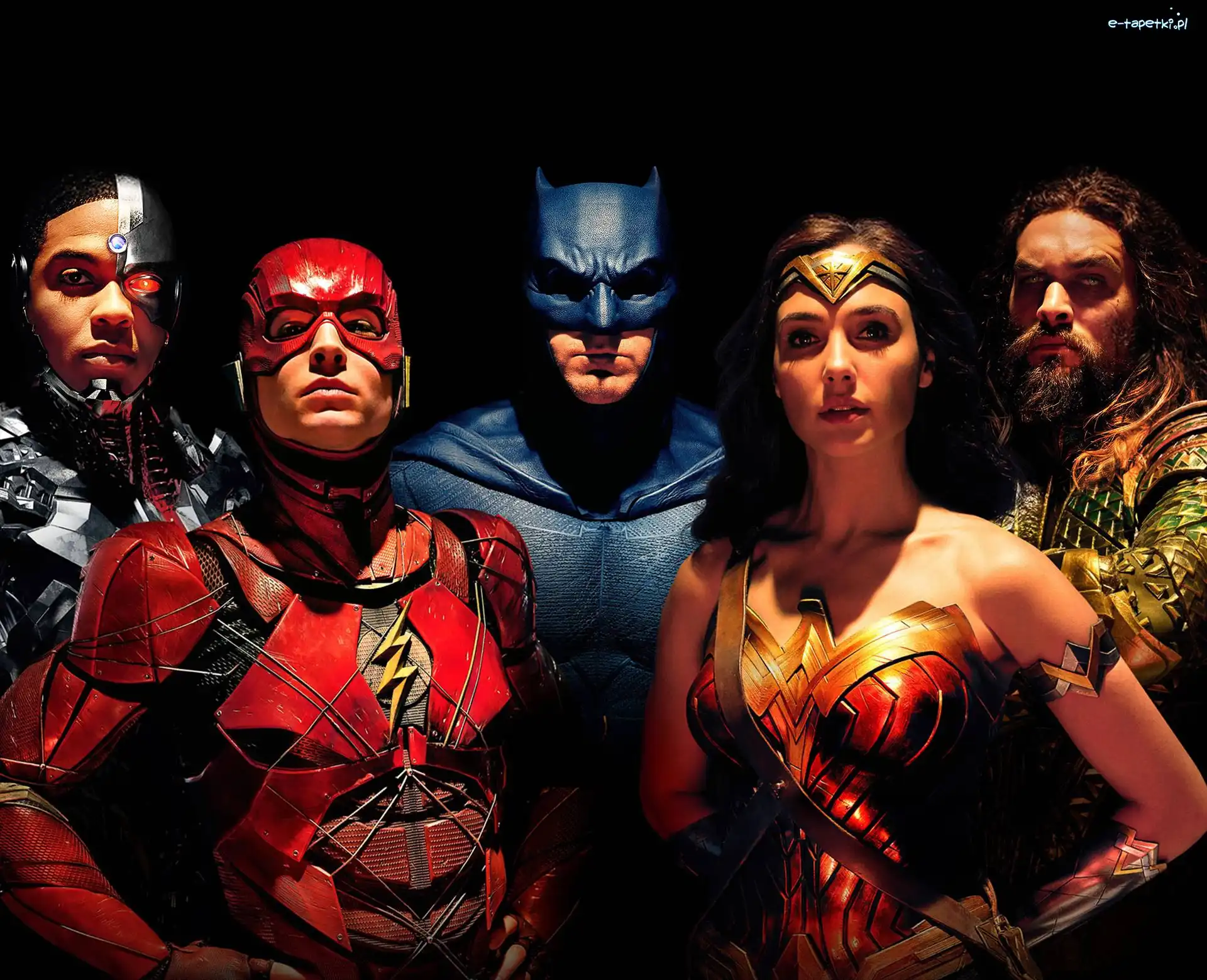 Gal Gadot - Wonder Woman, Ray Fisher - Cyborg, Ben Affleck - Batman, Liga Sprawiedliwości - Justice League, Film, Ezra Miller - Flash, Jason Momoa - Aquaman