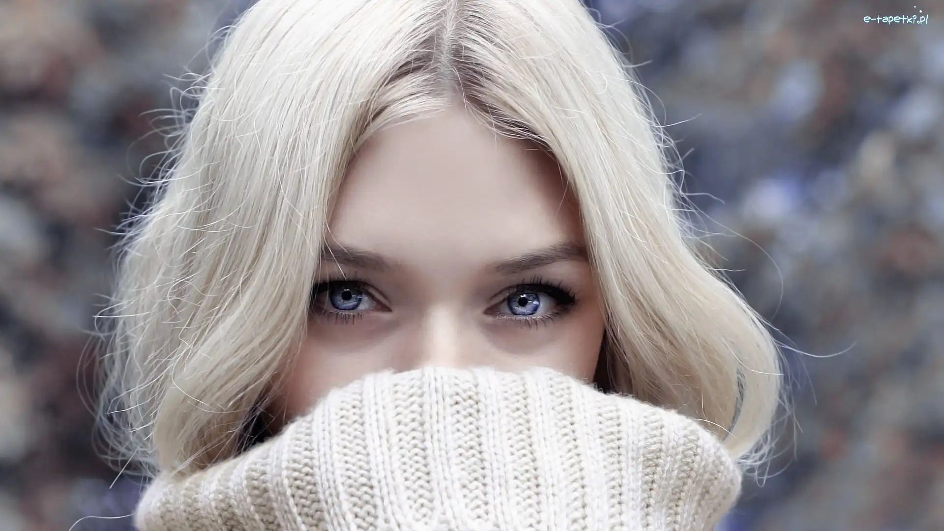 Niebieskooka, Sweter, Blondynka, Kobieta