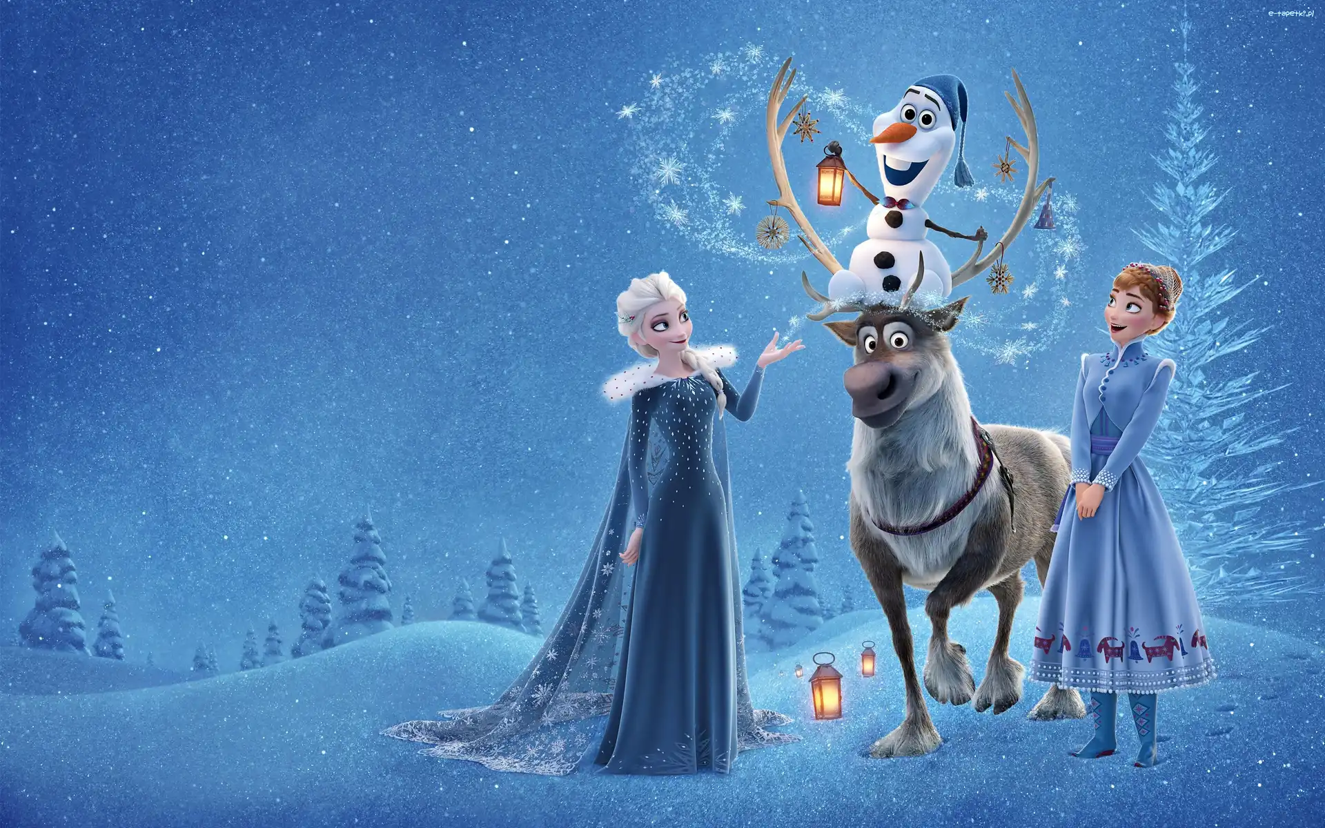 Renifer Sven, Frozen, Elsa, Kraina Lodu, Bajka, Bałwan Olaf, Anna