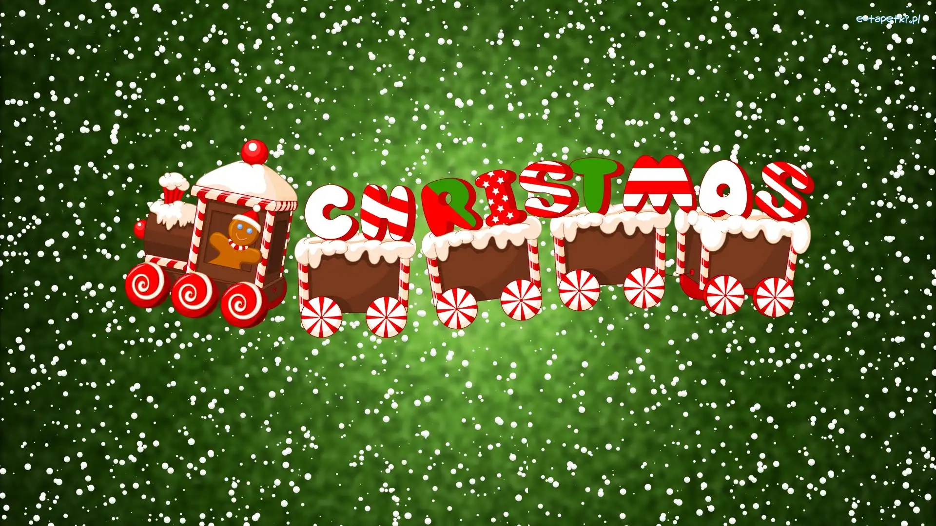 Świąteczna, Pociąg, Grafika 2D, Christmas, Napis