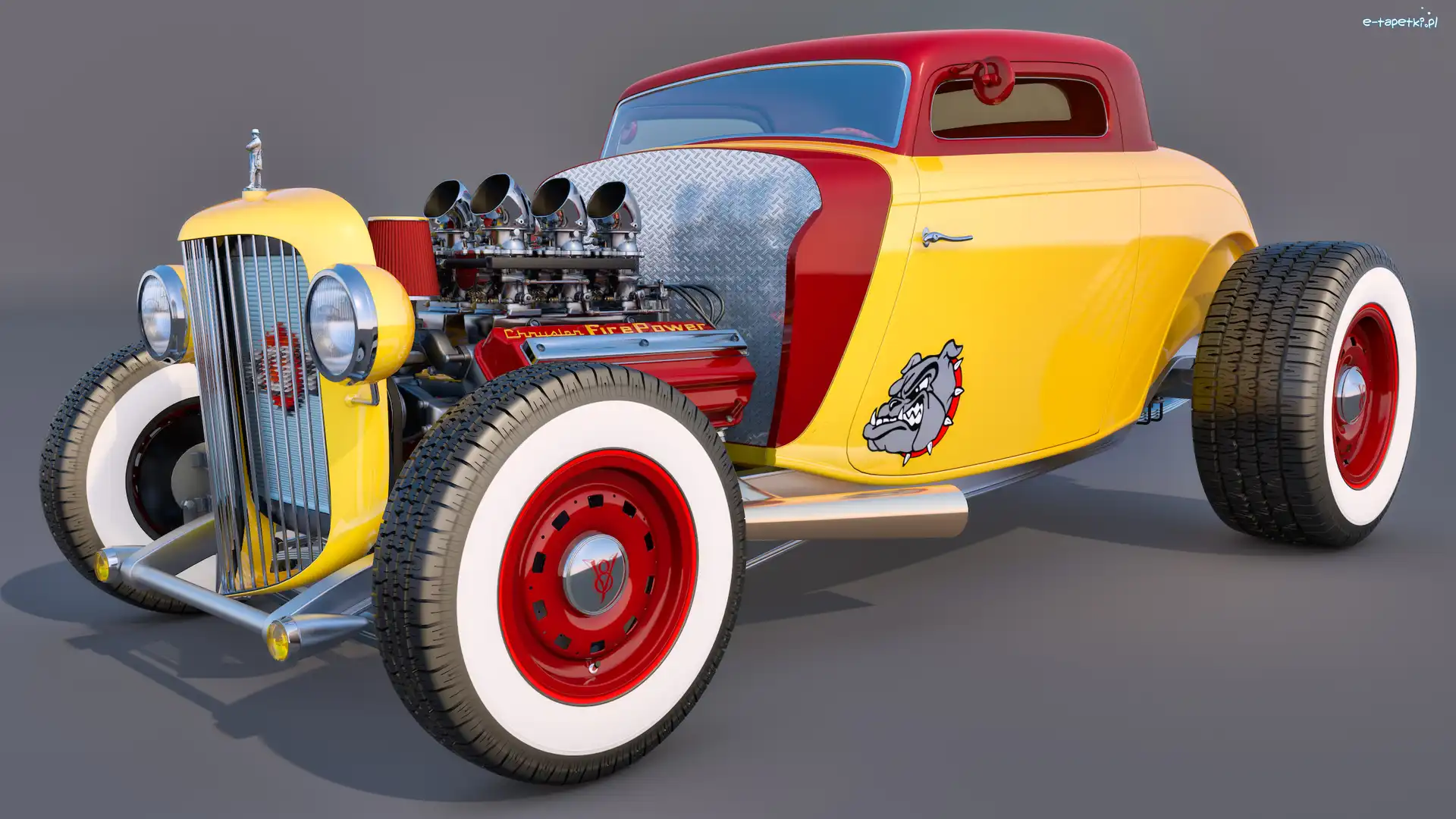 Żółto-czerwony, 1934, Ford Rod, Zabytkowy