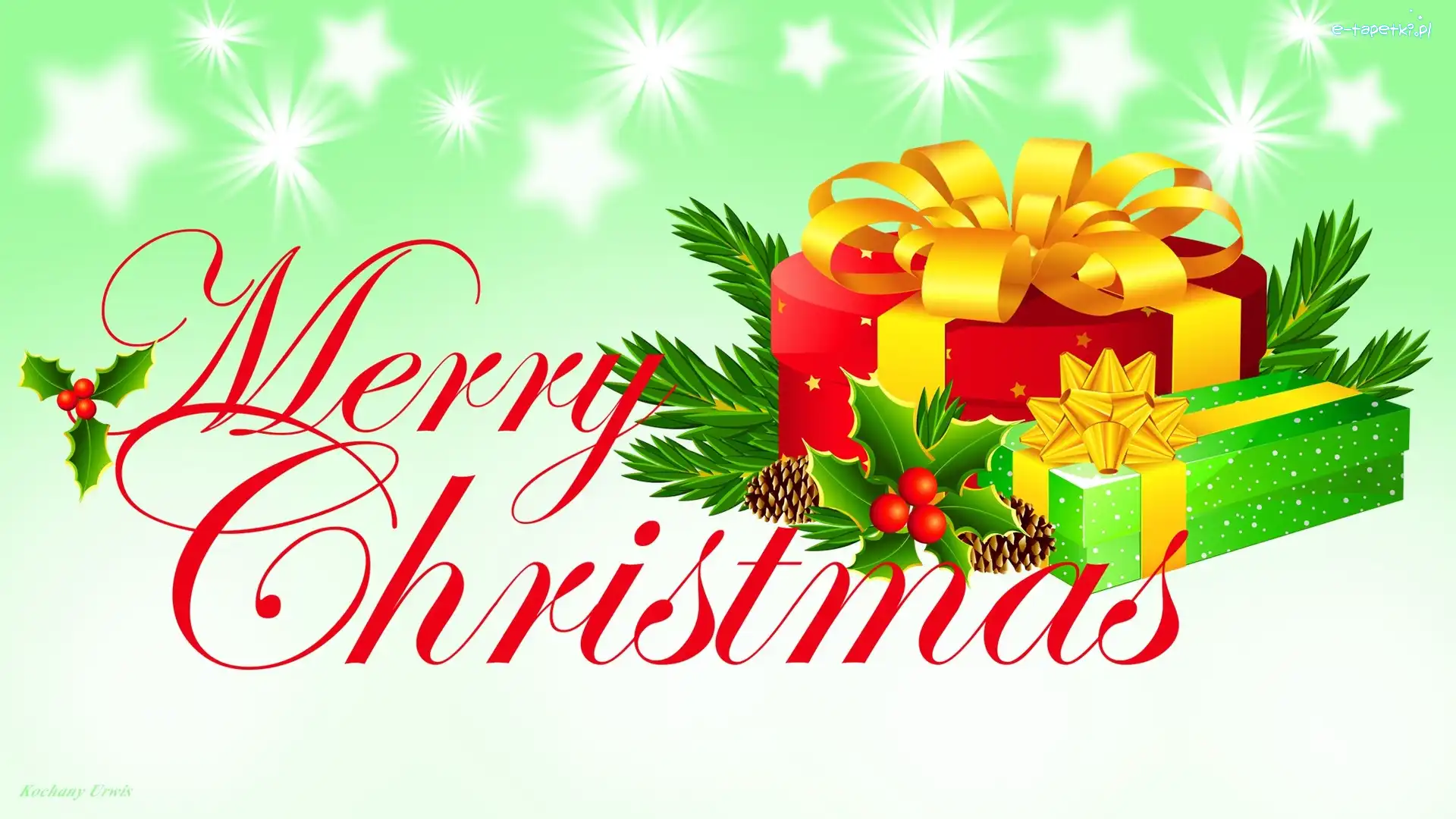 Merry Christmas, Prezenty, Napis, 2D, Świąteczne, Boże Narodzenie
