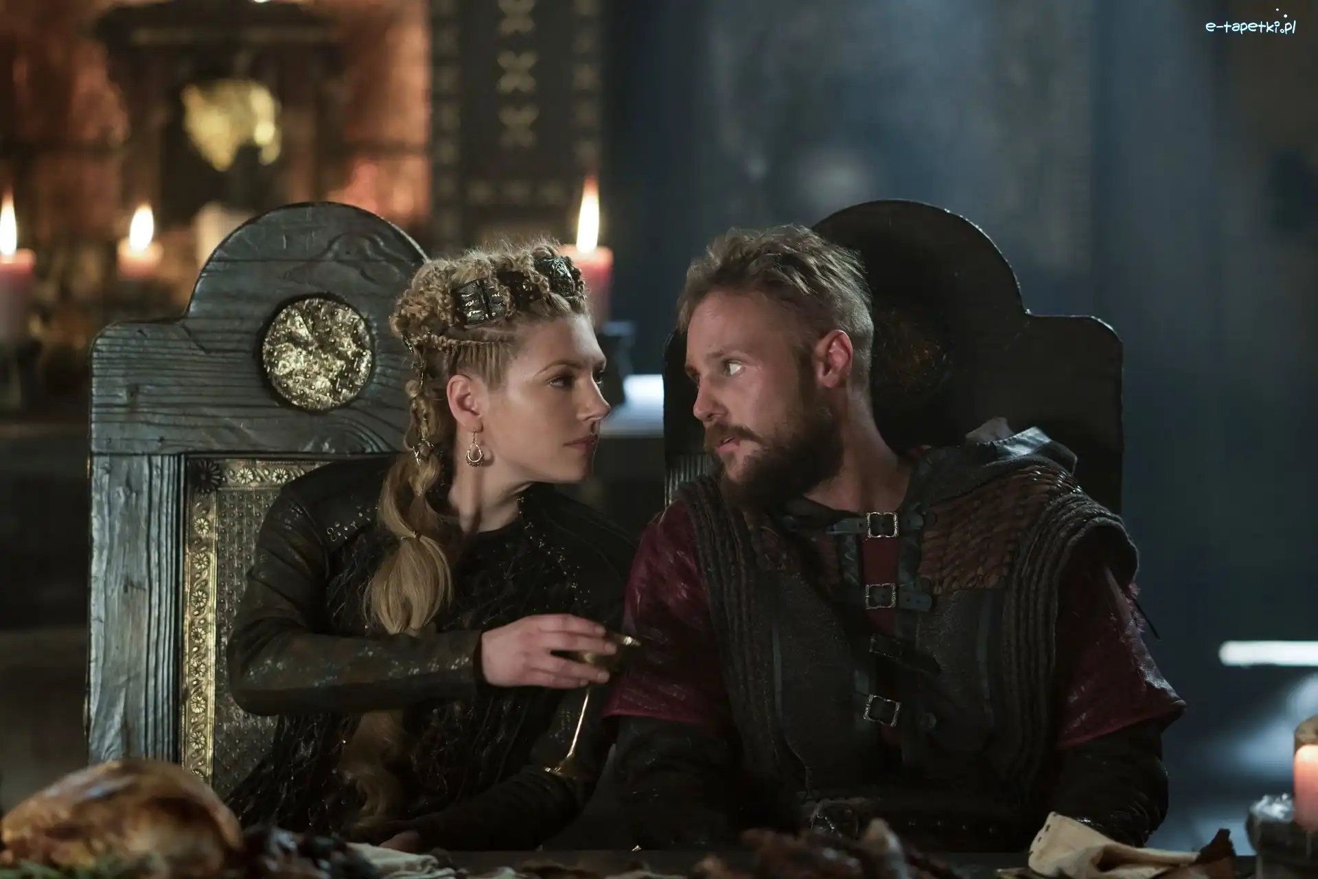 Serial, Wikingowie, Vikings, Bjorn Lothbrok - Alexander Ludwig, Lagertha Lothbrok - Katheryn Winnick