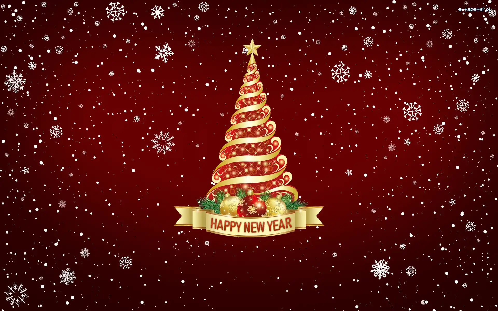 Choinka, Napis, Życzenia, Boże Narodzenie, Happy New Year