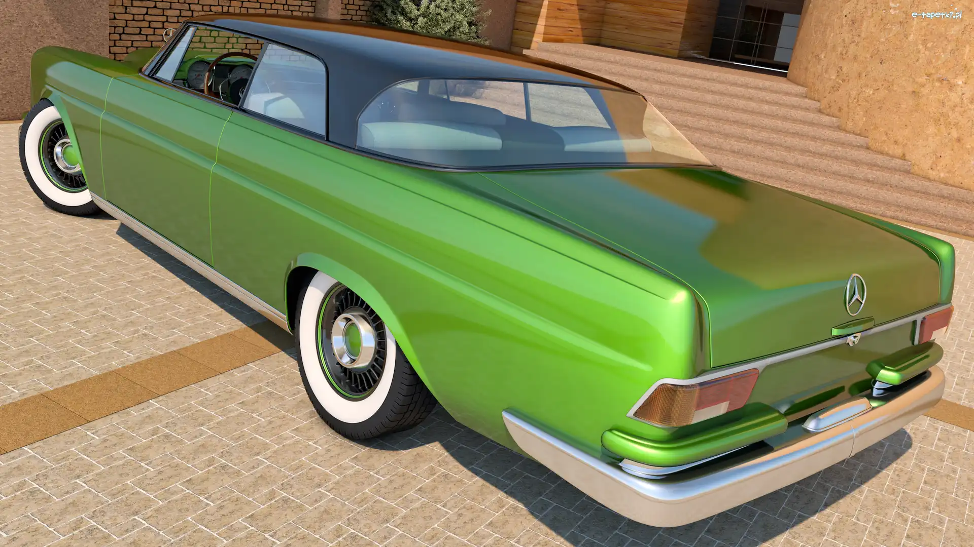 Zabytkowy, 1961, Mercedes Benz 300SE Coupe, Zielony