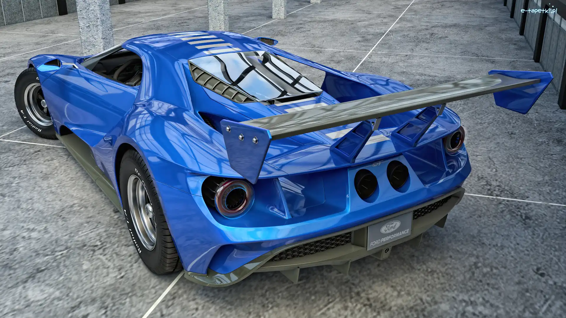 Niebieski, 2017, Ford GT