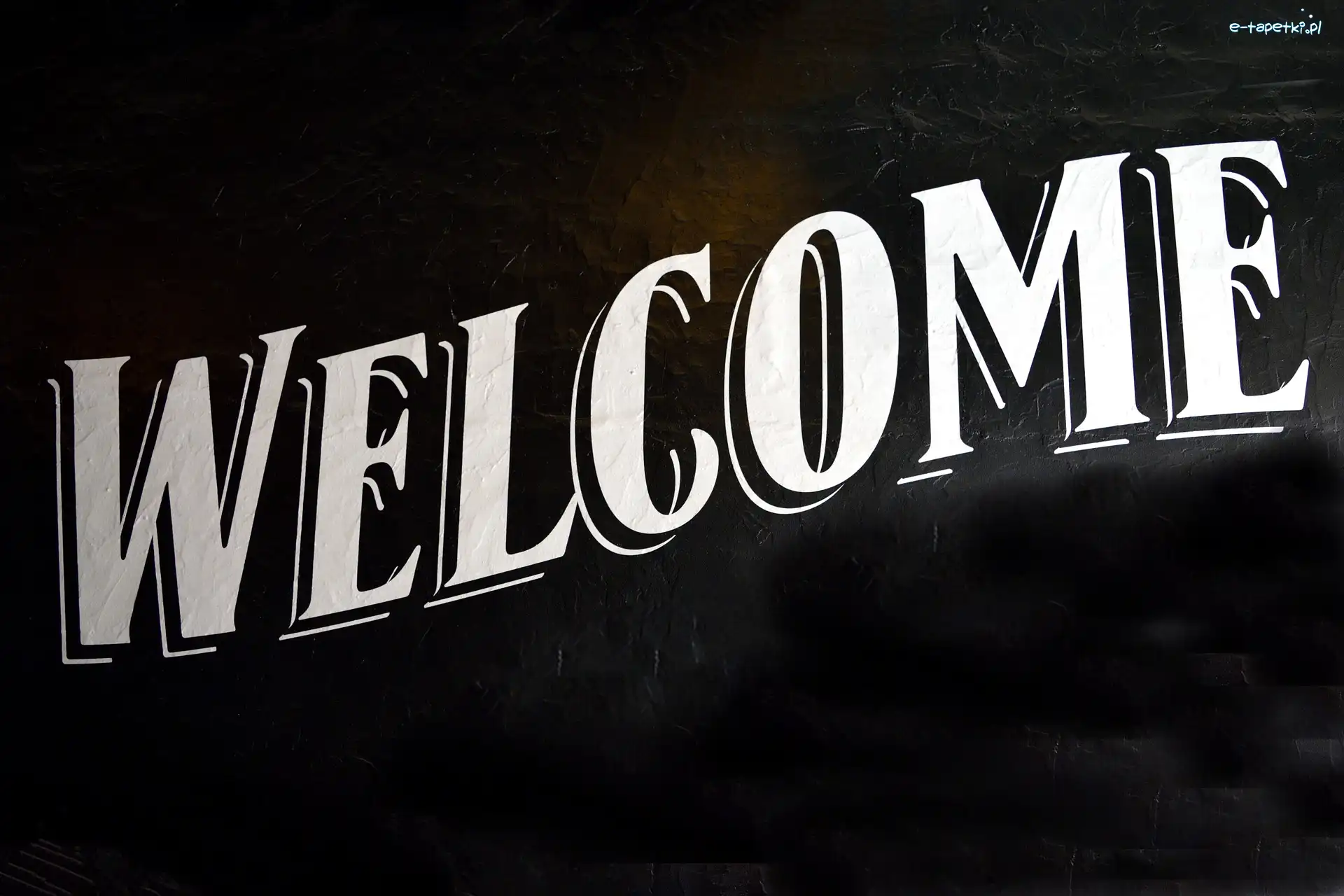 Napis, Powitanie, Welcome, Tło, Czarne