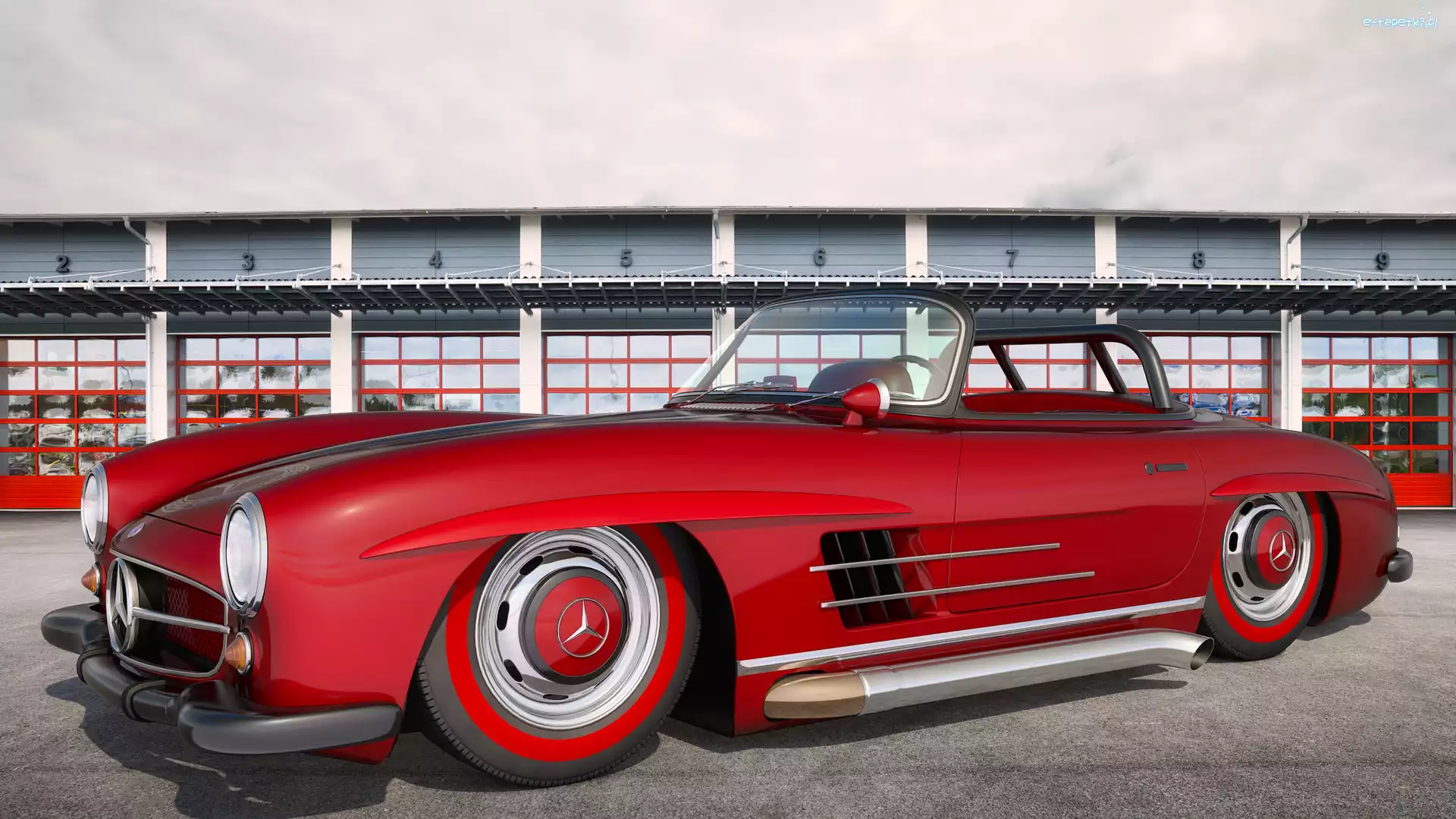 Mercedes Benz 300 SL Roadster, Zabytkowy, 1956, Czerwony