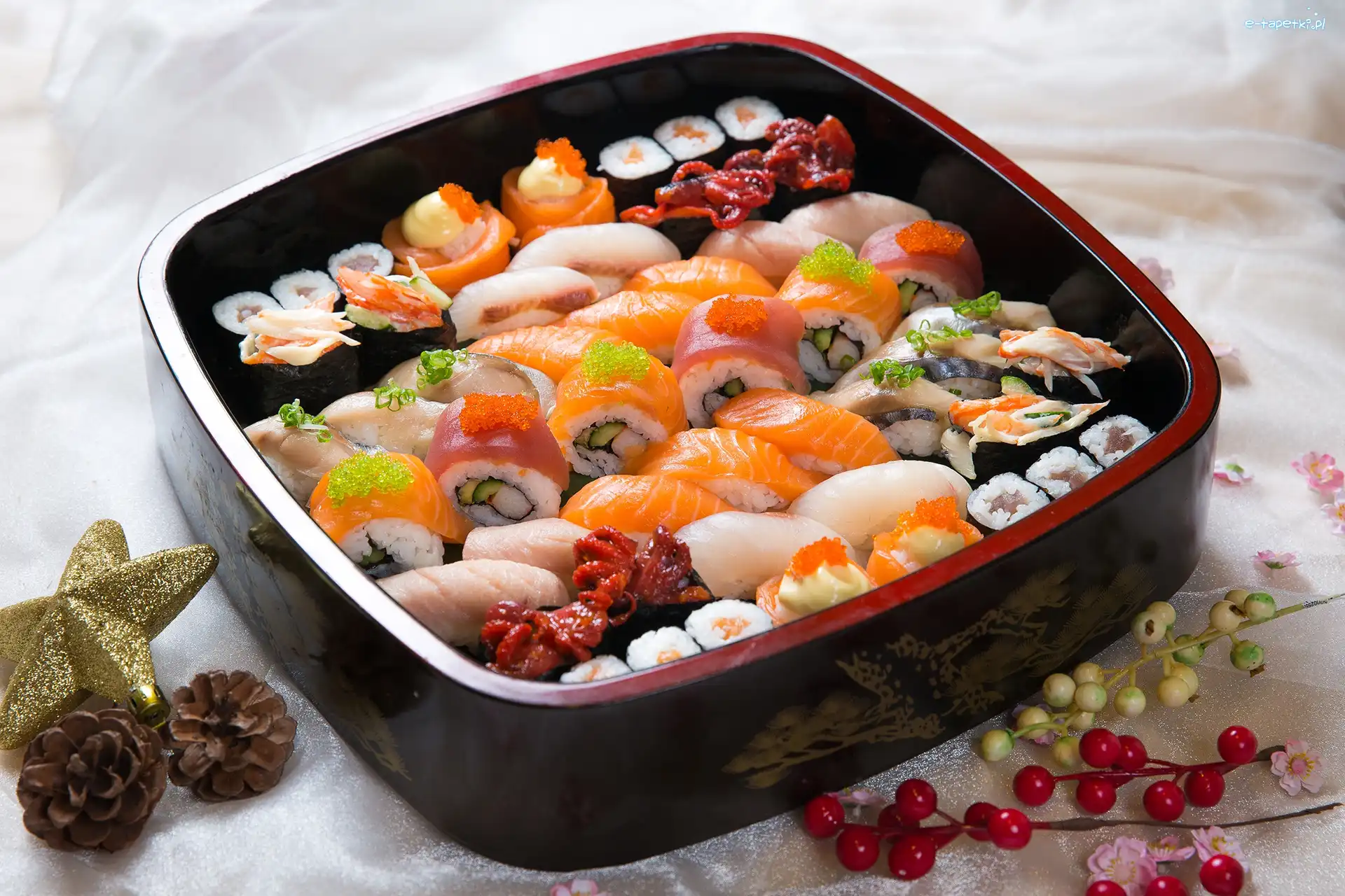 Ryby, Pojemnik, Kawior, Sushi