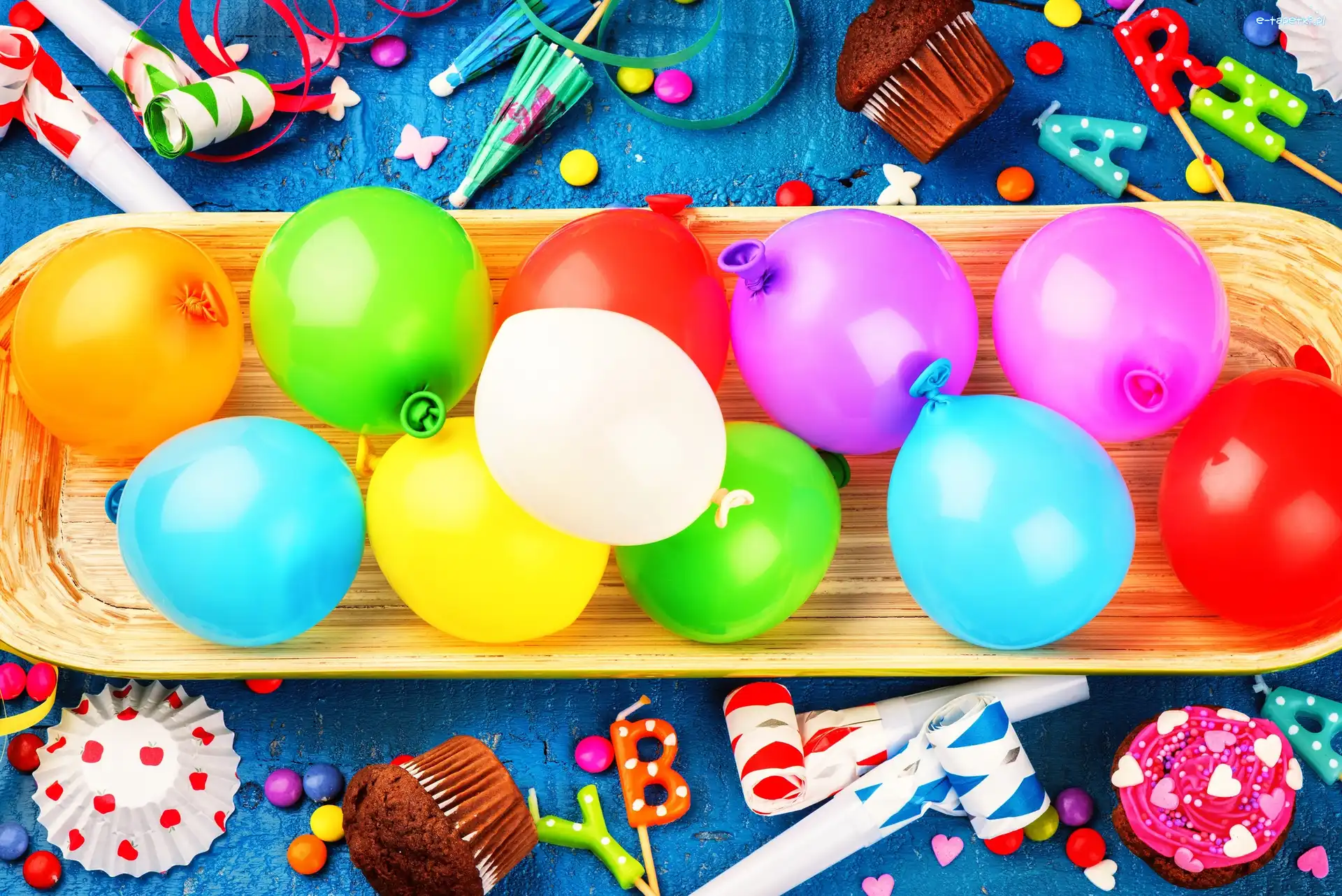 Balony, Urodziny, Słodycze, Kolorowe