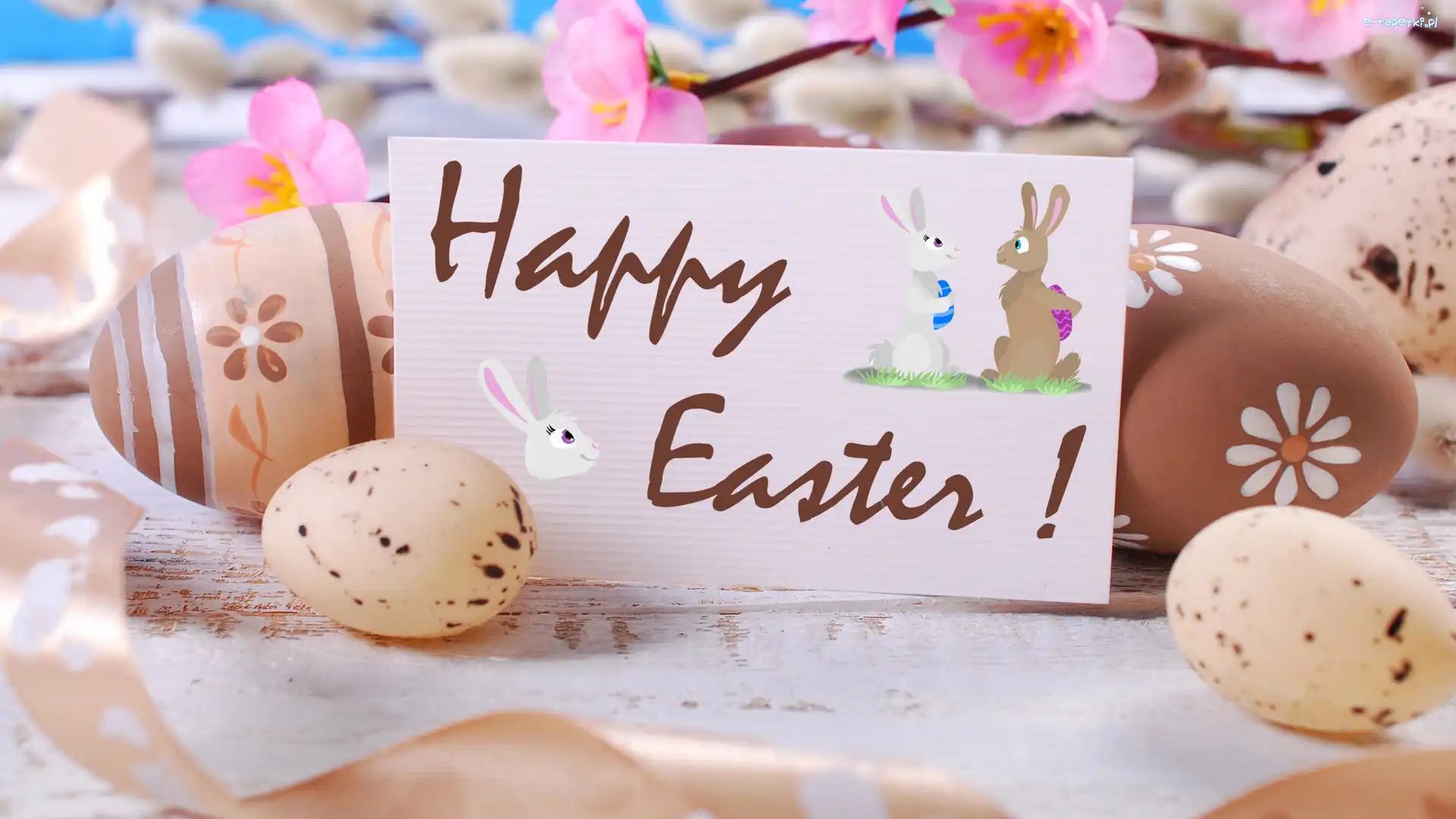 Wielkanoc, Kartka, Pisanki, Happy Easter, Życzenia