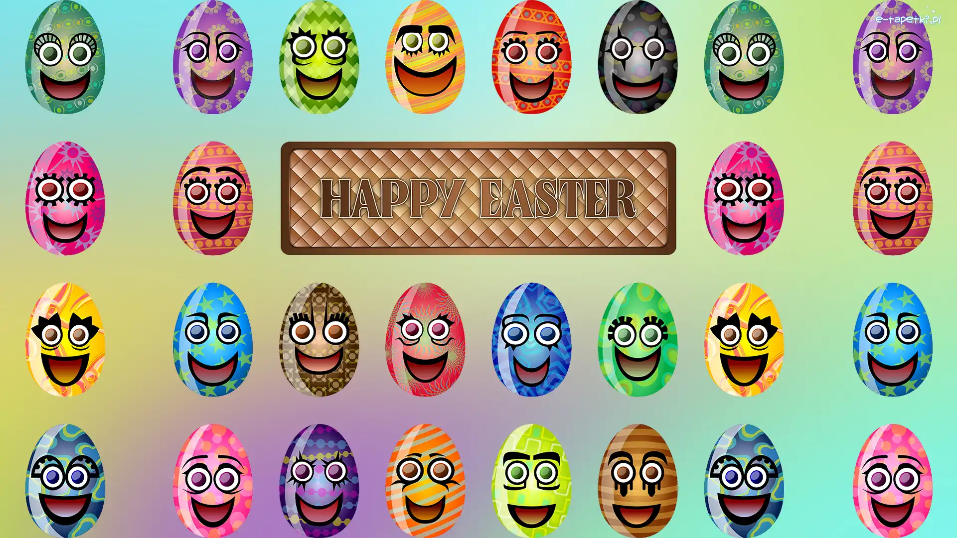 Wielkanoc, Happy Easter, Życzenia, Pisanki, Uśmiechnięte