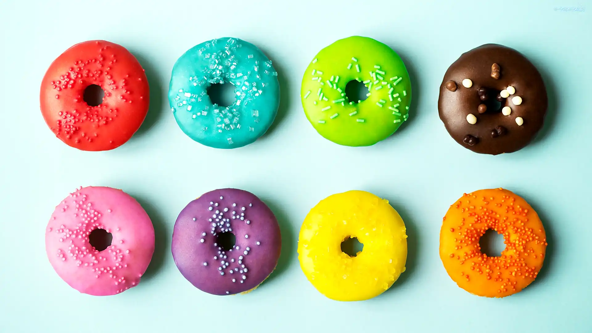 Donuty, Kolorowa, Polewa, Pączki