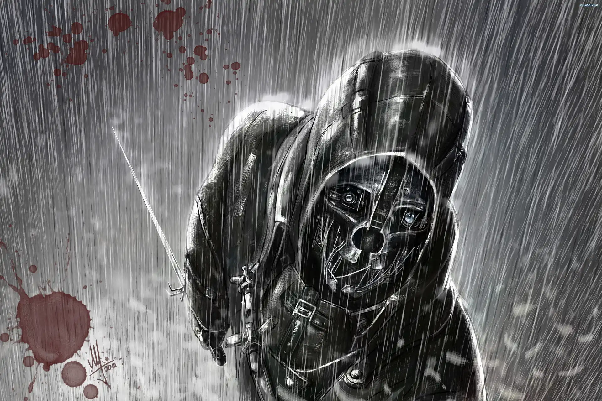 Corvo Attano, Deszcz, Maska, Dishonored