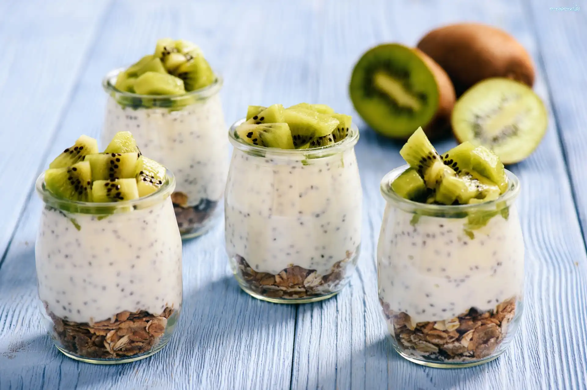 Deser, Musli, Jogurt, Słoiki, Kiwi
