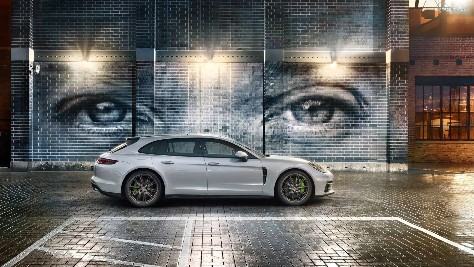 2017, Street art, Ściana, Porsche Panamera 4 Sport Turismo