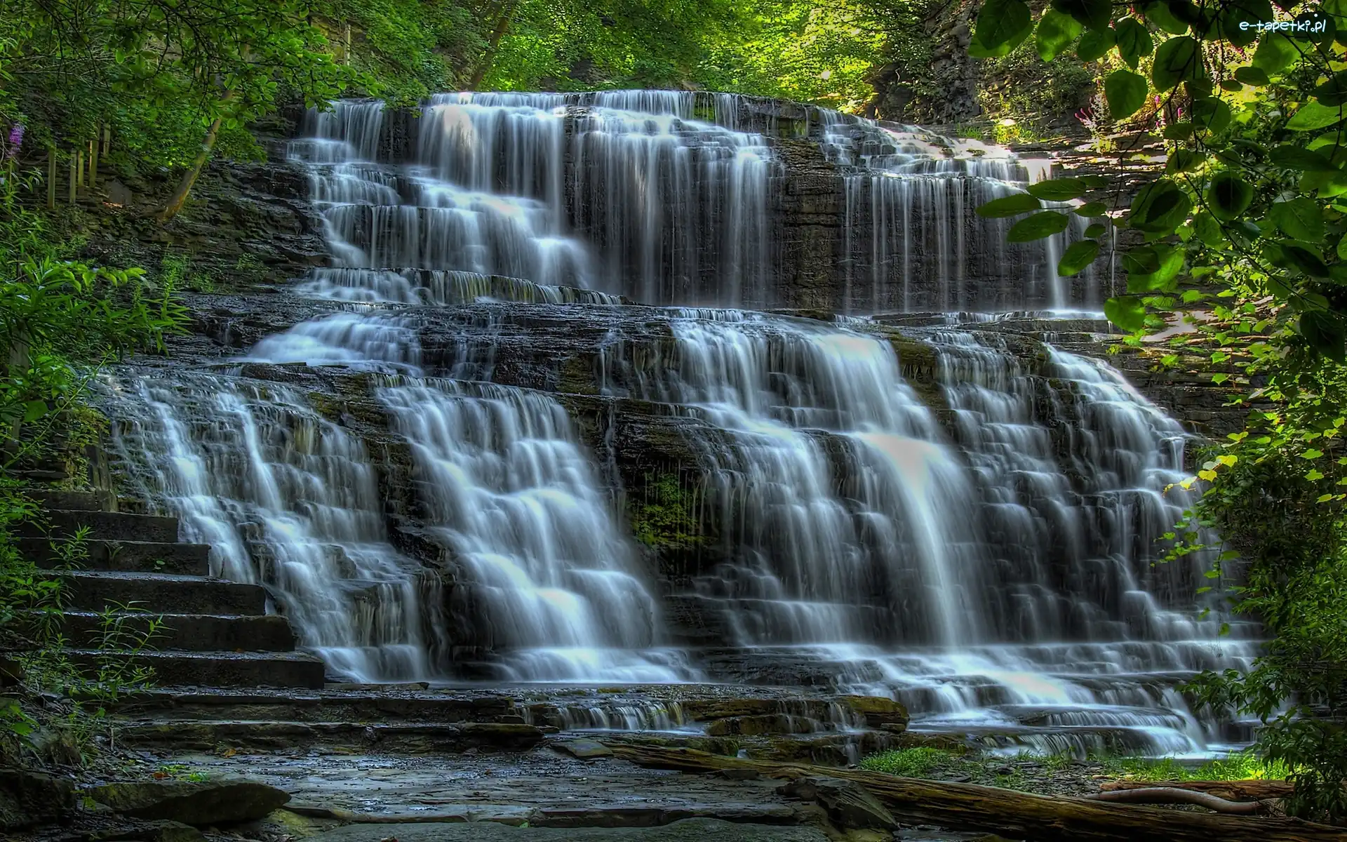 Miasto Ithaca, Stany Zjednoczone, Stan Nowy Jork, Wodospad Cascadilla Gorge Falls