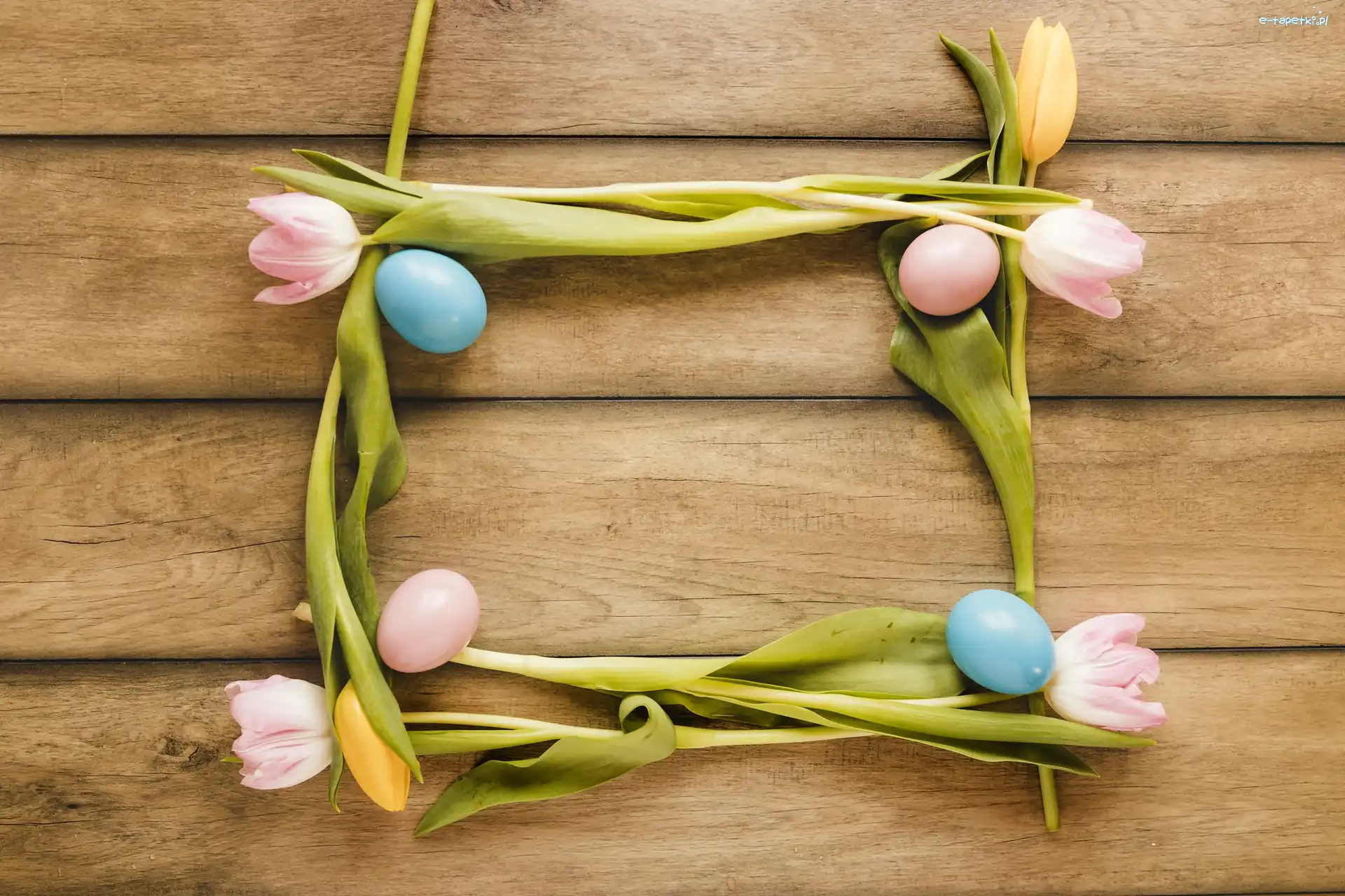 Tulipany, Deski, Pisanki, Wielkanoc