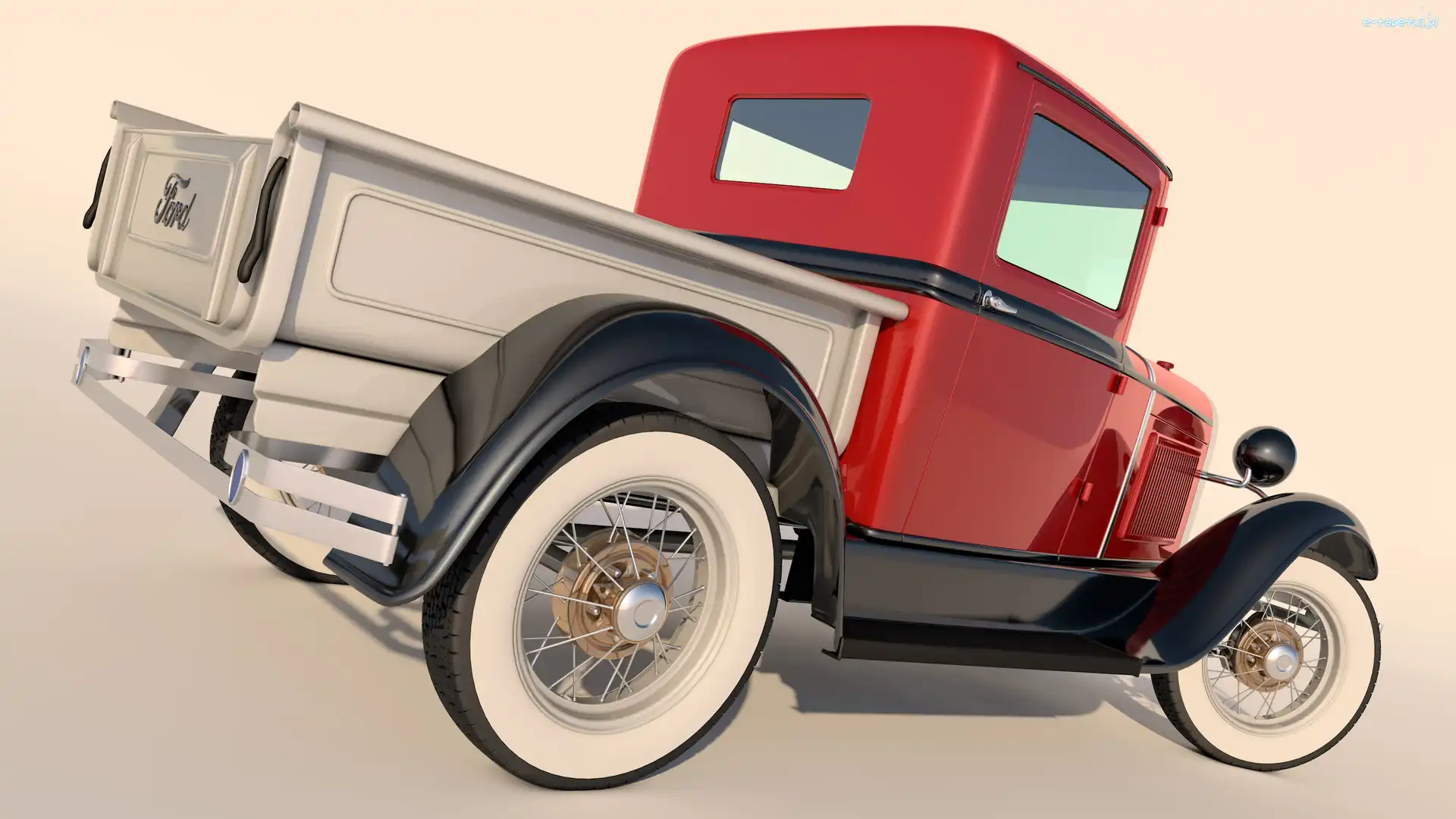 Ford Model A Pickup, 3D, 1930, Zabytkowy
