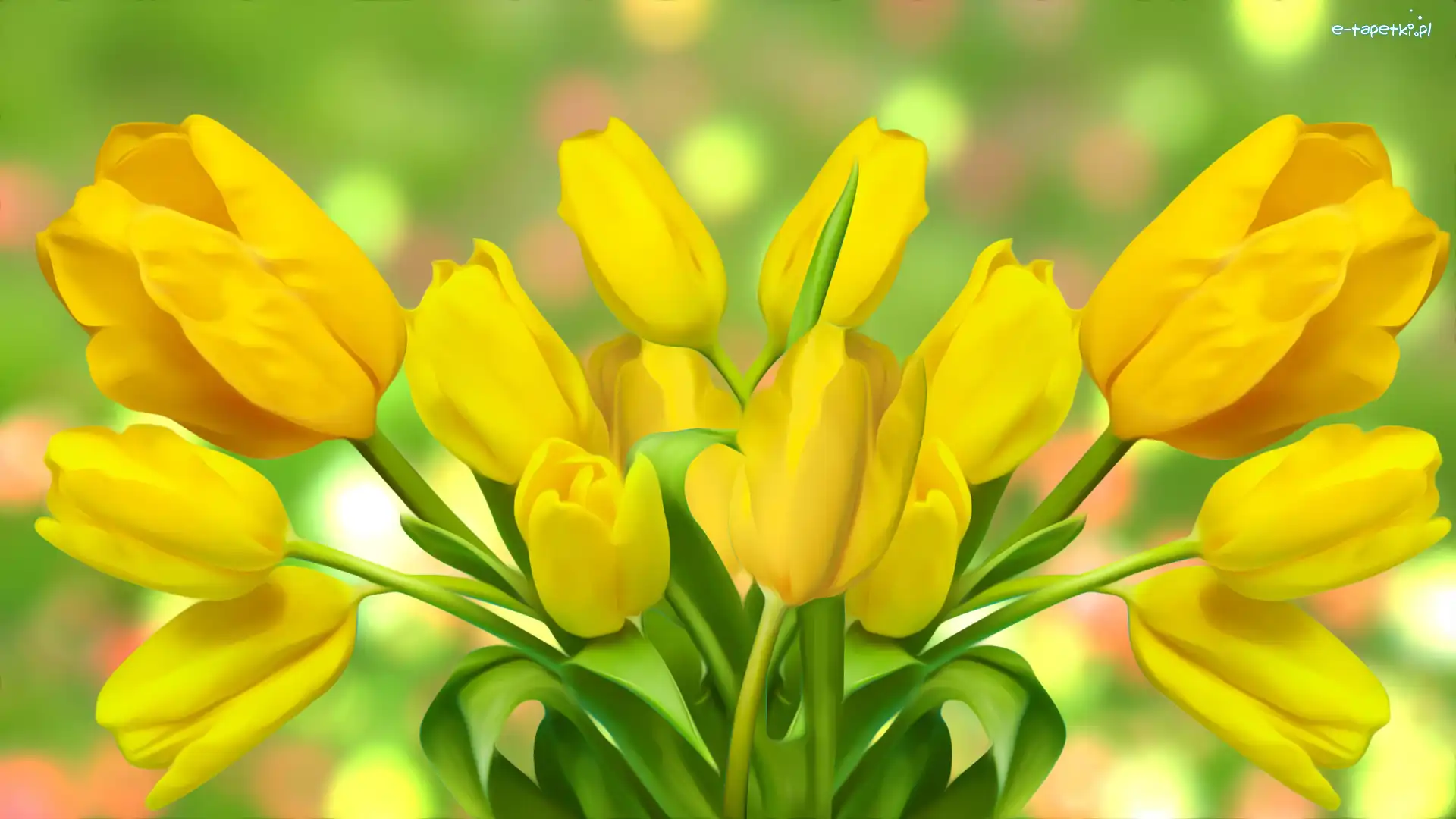 Grafika 2D, Tulipany, Żółte
