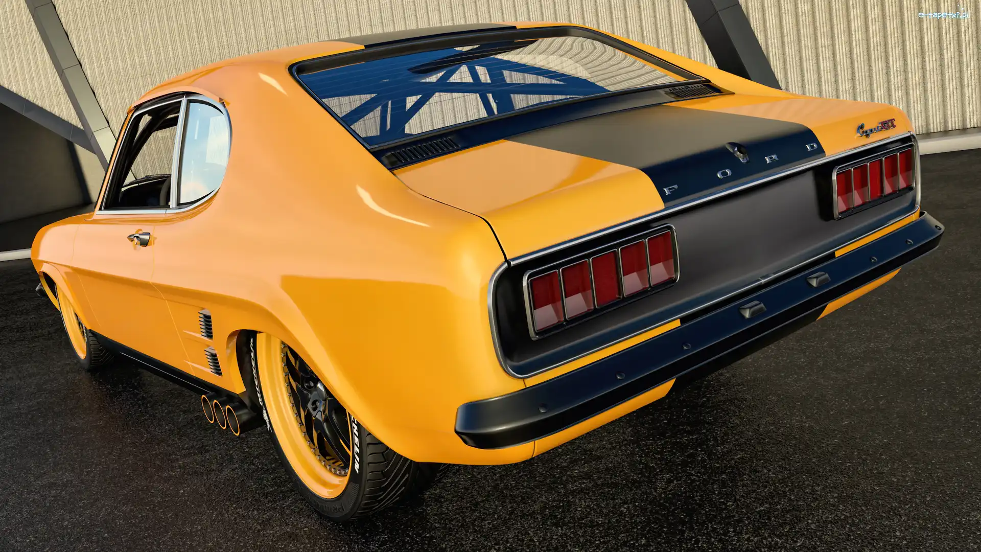 Ford Capri GT, Tył, 1974, Żółty