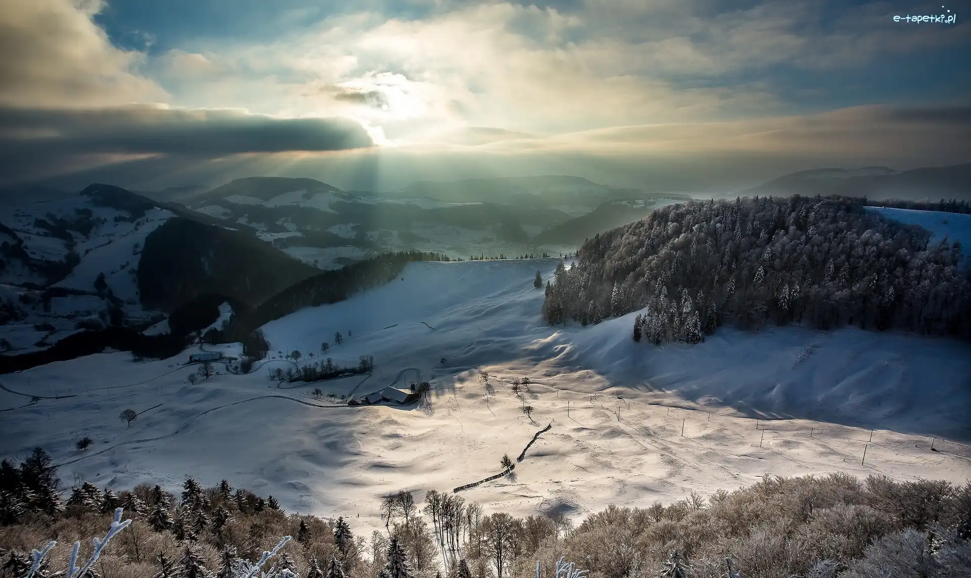 Zima, Góry Jura, Szwajcaria