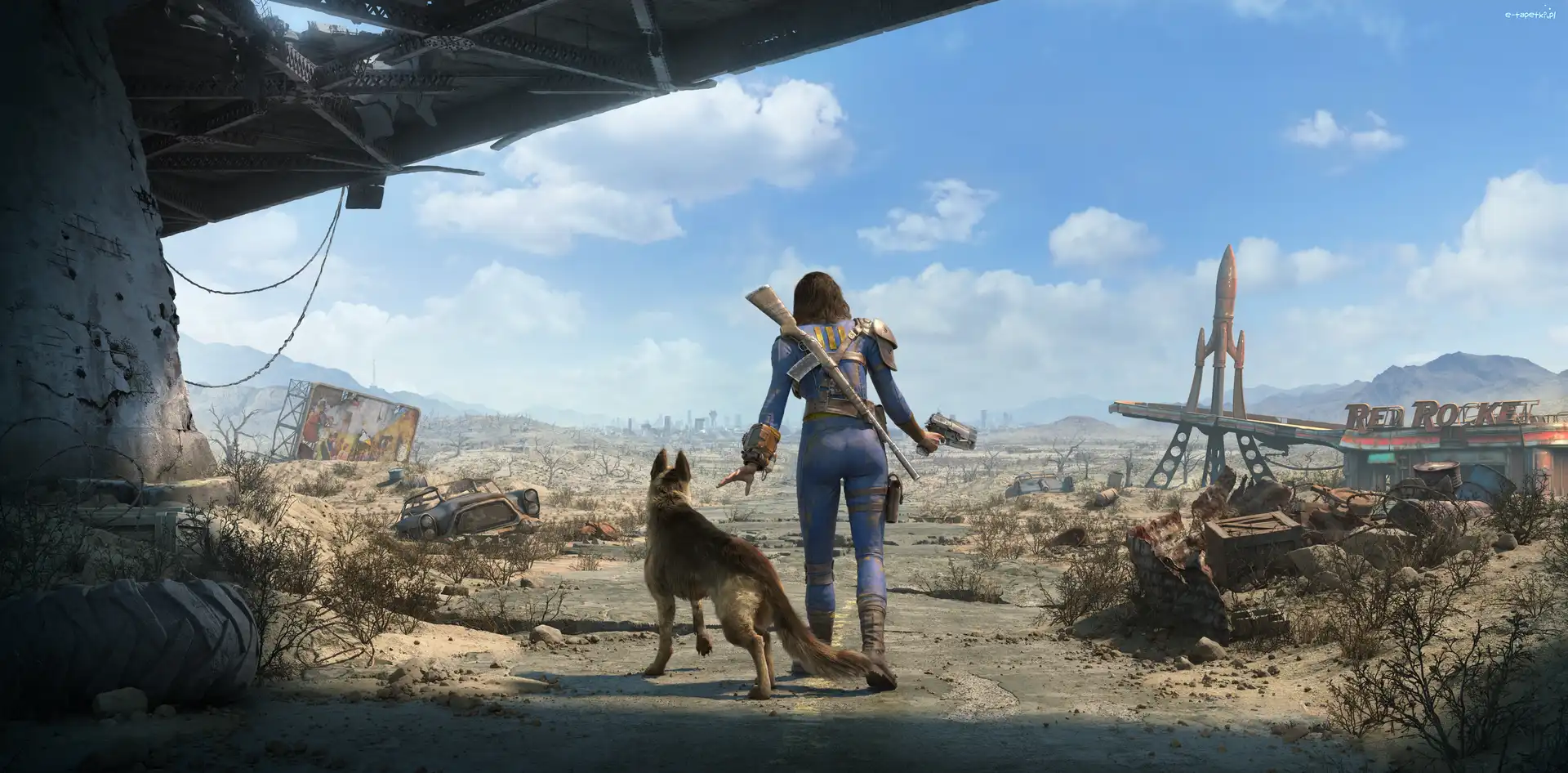 Wędrująca, Pies, Ochłap, Postać, Fallout 4, Gra
