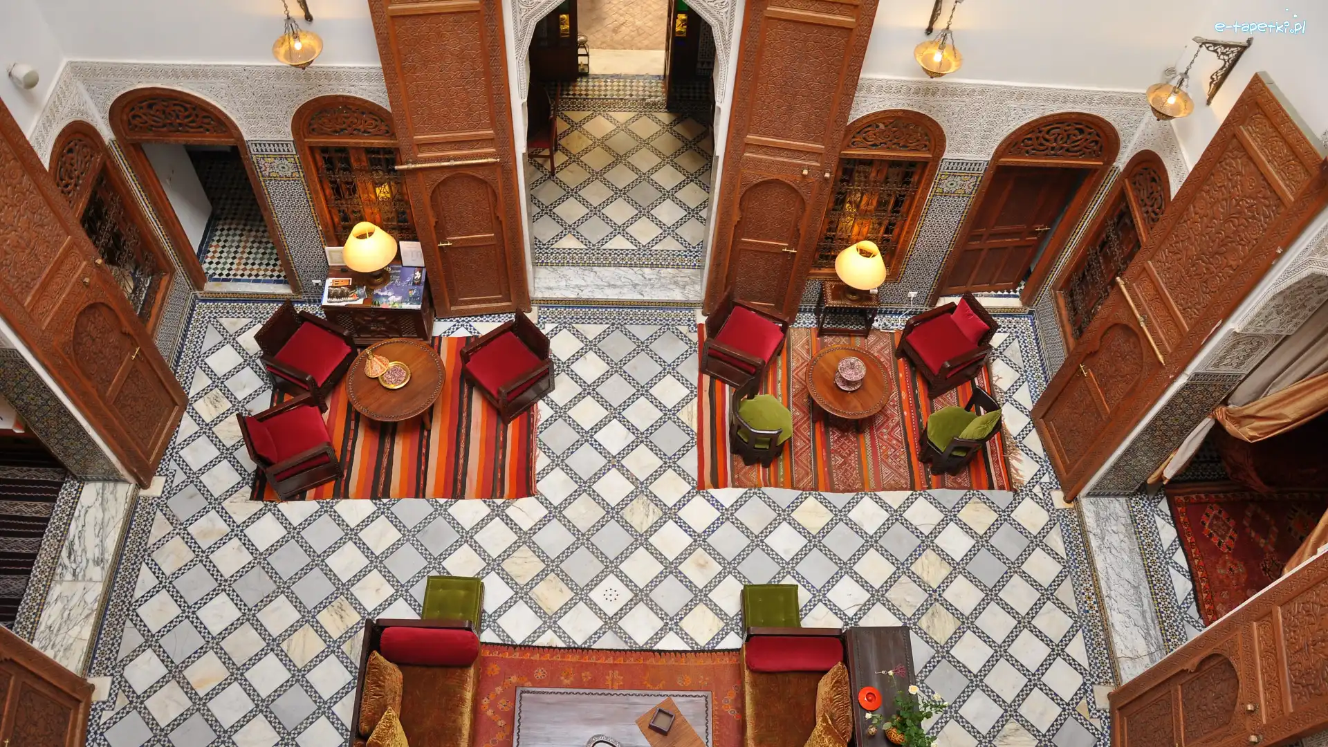 Wnętrze, Hotel Riad Au 20 Jasmins, Holl, Maroko, Miasto Fez