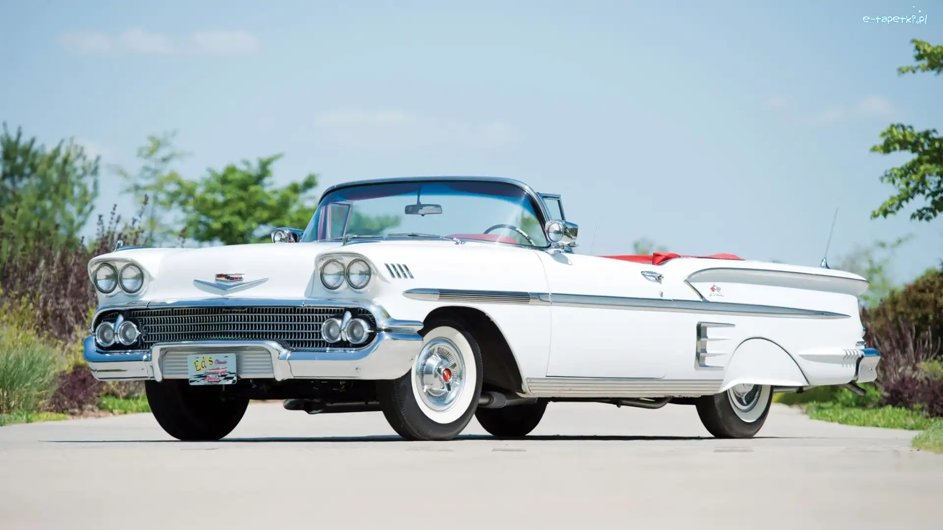 Biały, 1958, Chevrolet Impala, Zabytkowy