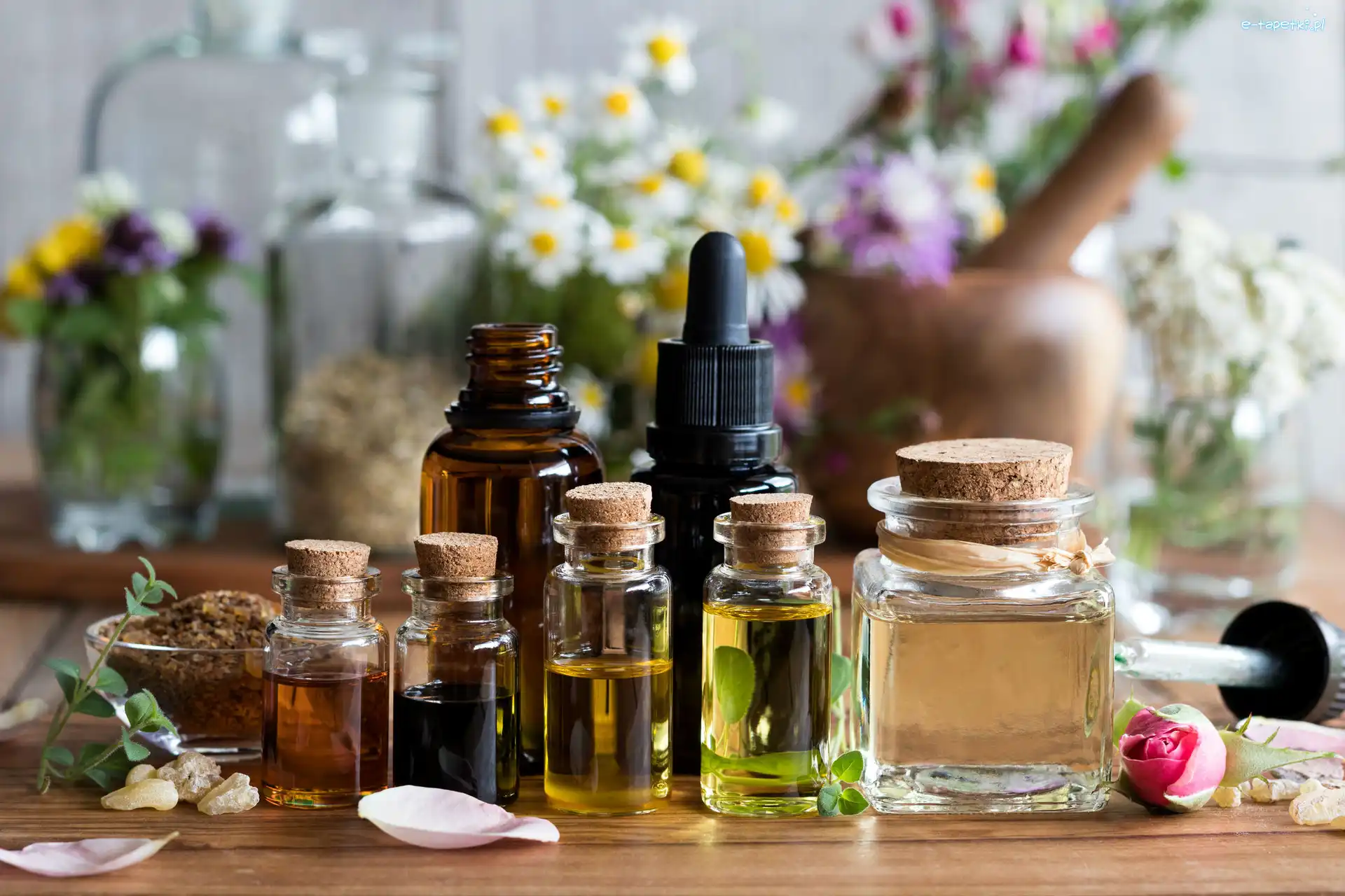 Produkty, Olejki, Zioła, Medycyna naturalna, Buteleczki