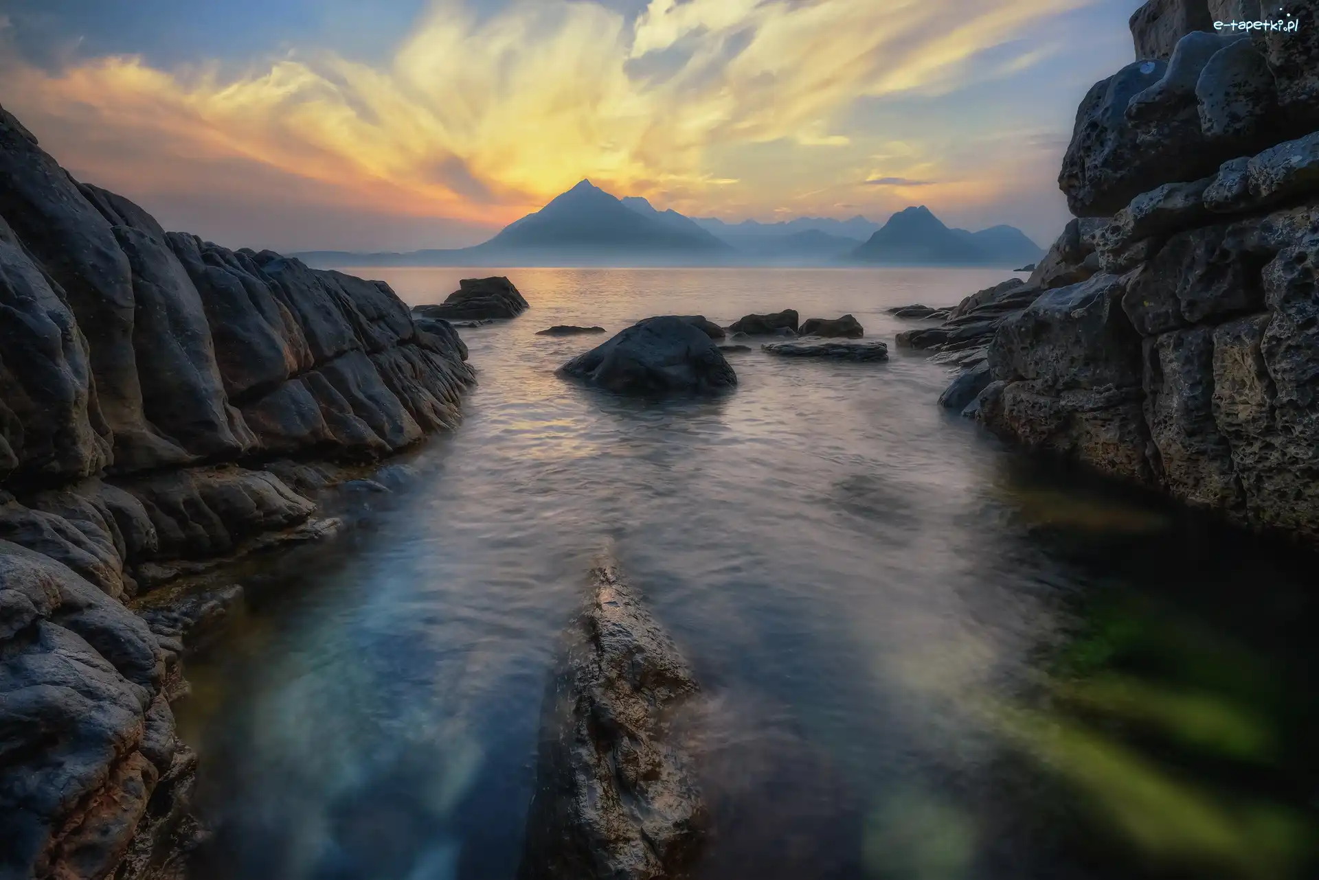 Wyspa Skye, Morze, Skały, Szkocja