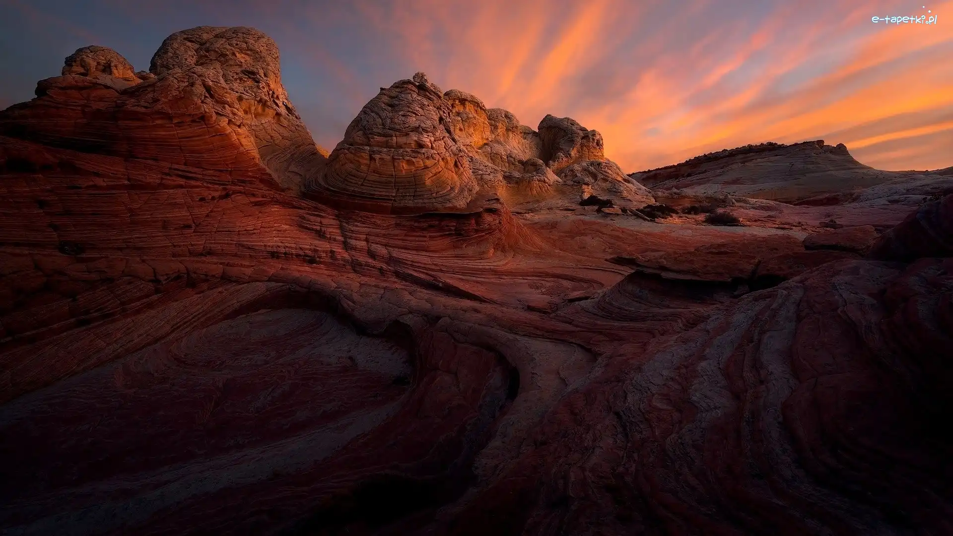 Stany Zjednoczone, White Pocket, Vermilion Cliffs National Monument, Formacje skalne, Skały, Arizona, Pomnik narodowy