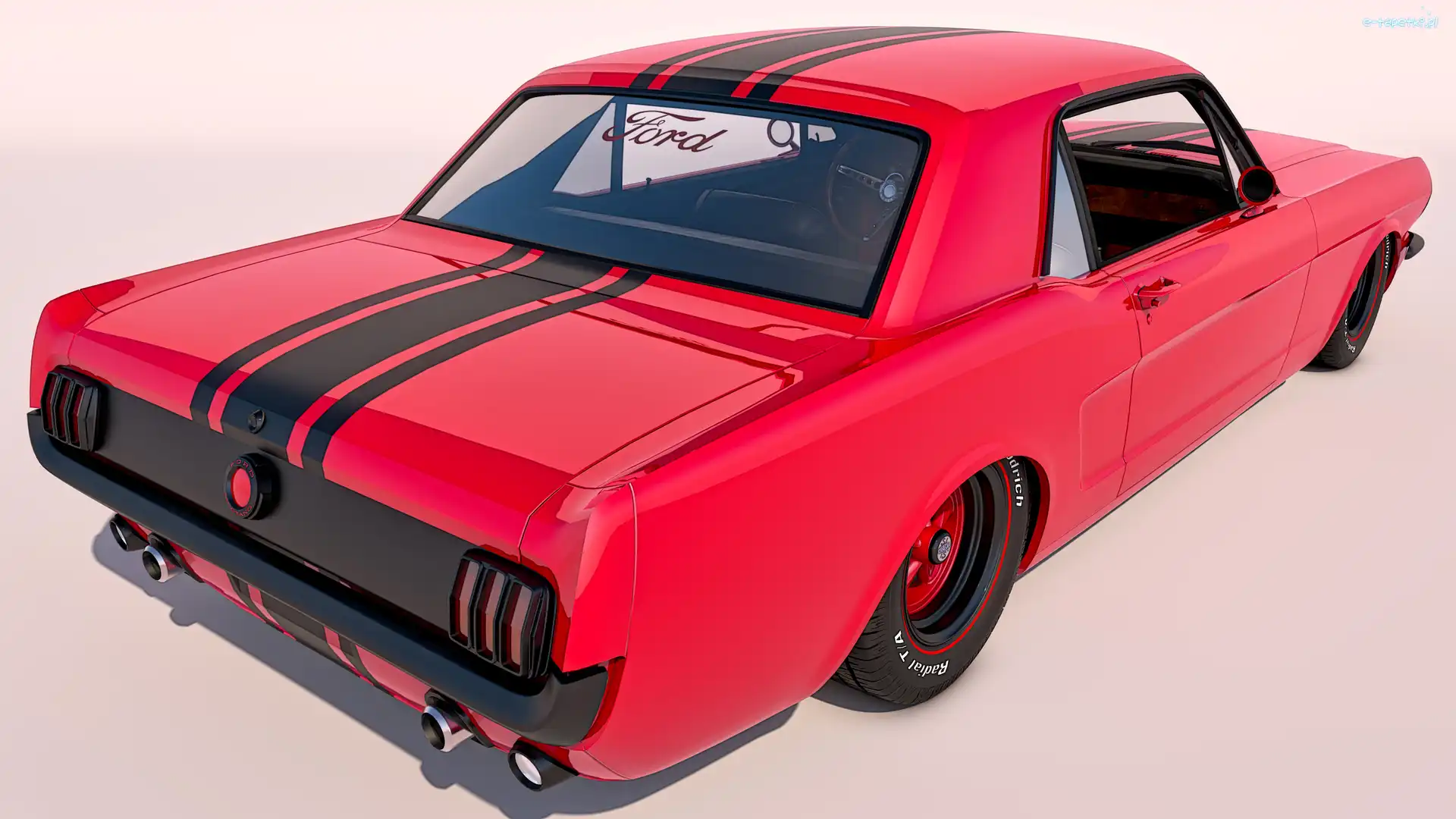 Mustang GT Coupe, Tył, 1965, Zabytkowy