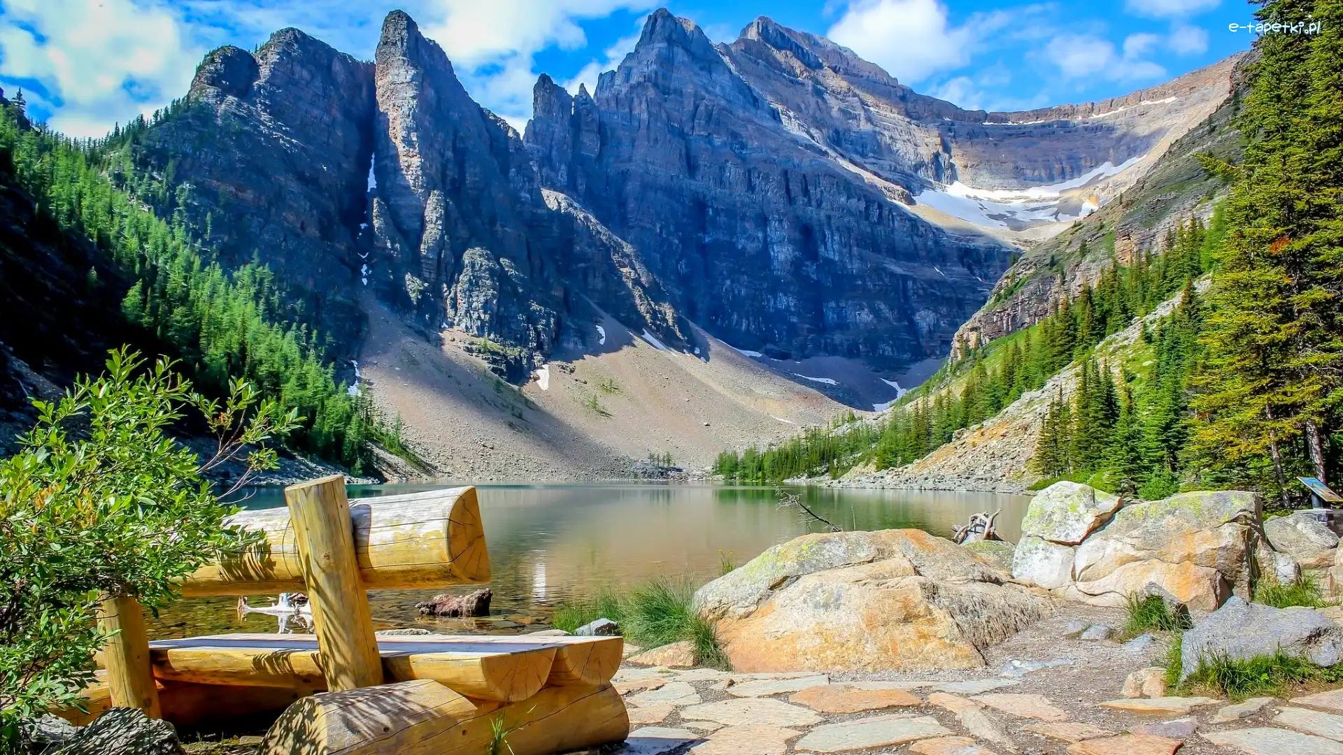 Jezioro Agnes, Kanada, Park Narodowy Banff, Ławeczka, Góry Skaliste