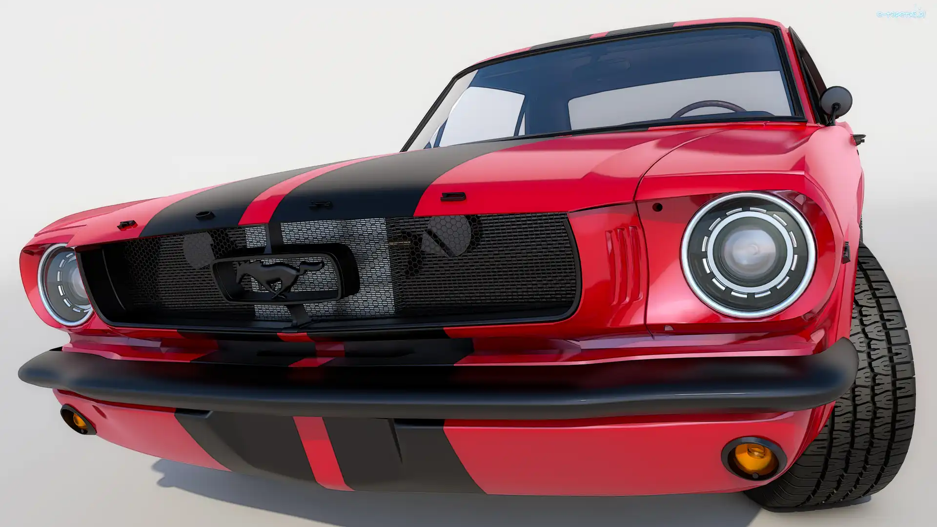 Mustang GT Coupe, Zabytkowy, 1965, Czerwony