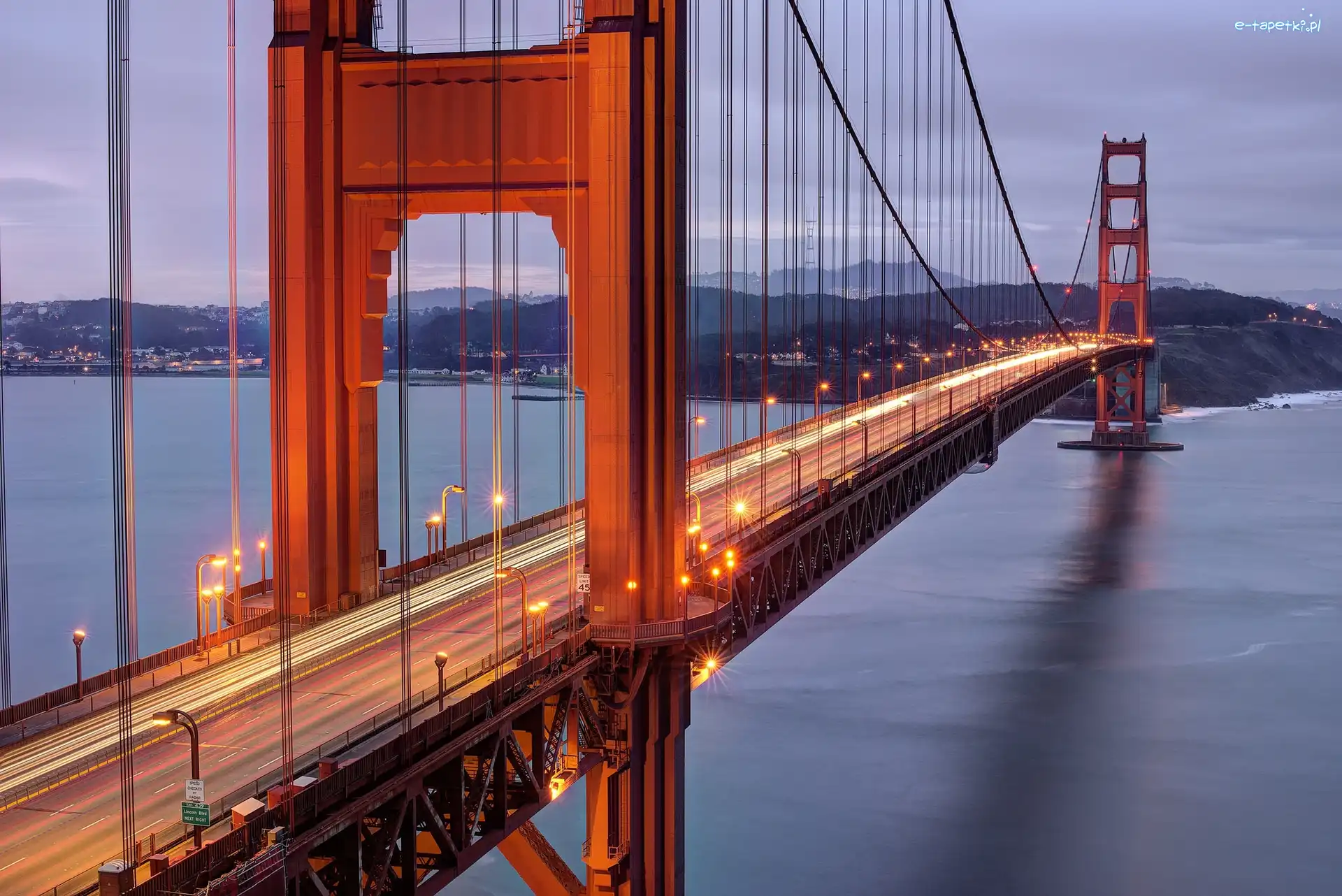 San Francisco, Cieśnina Golden Gate, Most Golden Gate Bridge, Stany Zjednoczone, Stan Kalifornia