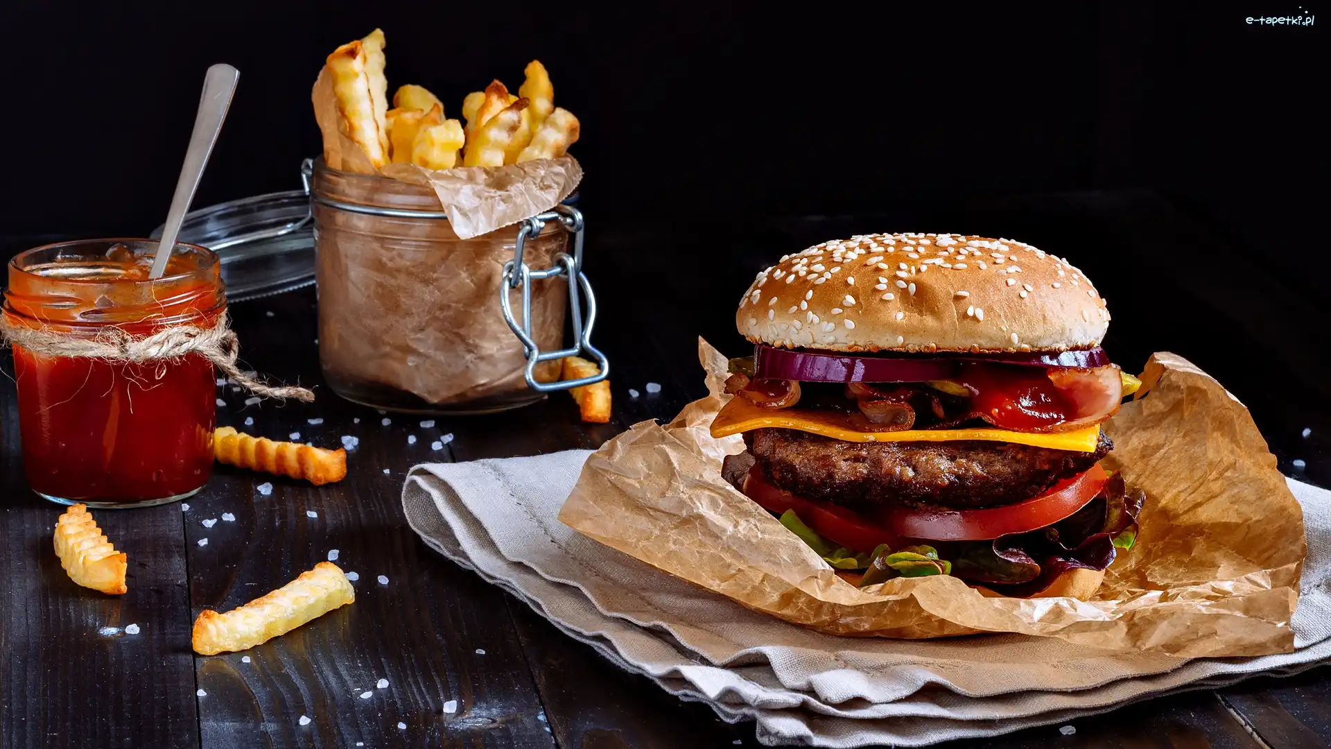 Frytki, Keczup, Hamburger