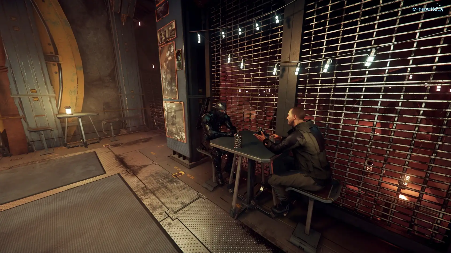 Stolik, Wnętrze, Mężczyźni, Oświetlenie, Star Citizen, Gra