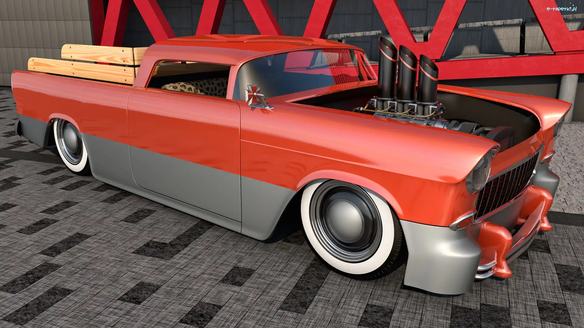 1955, Chevrolet Bel Air Nomad Custom