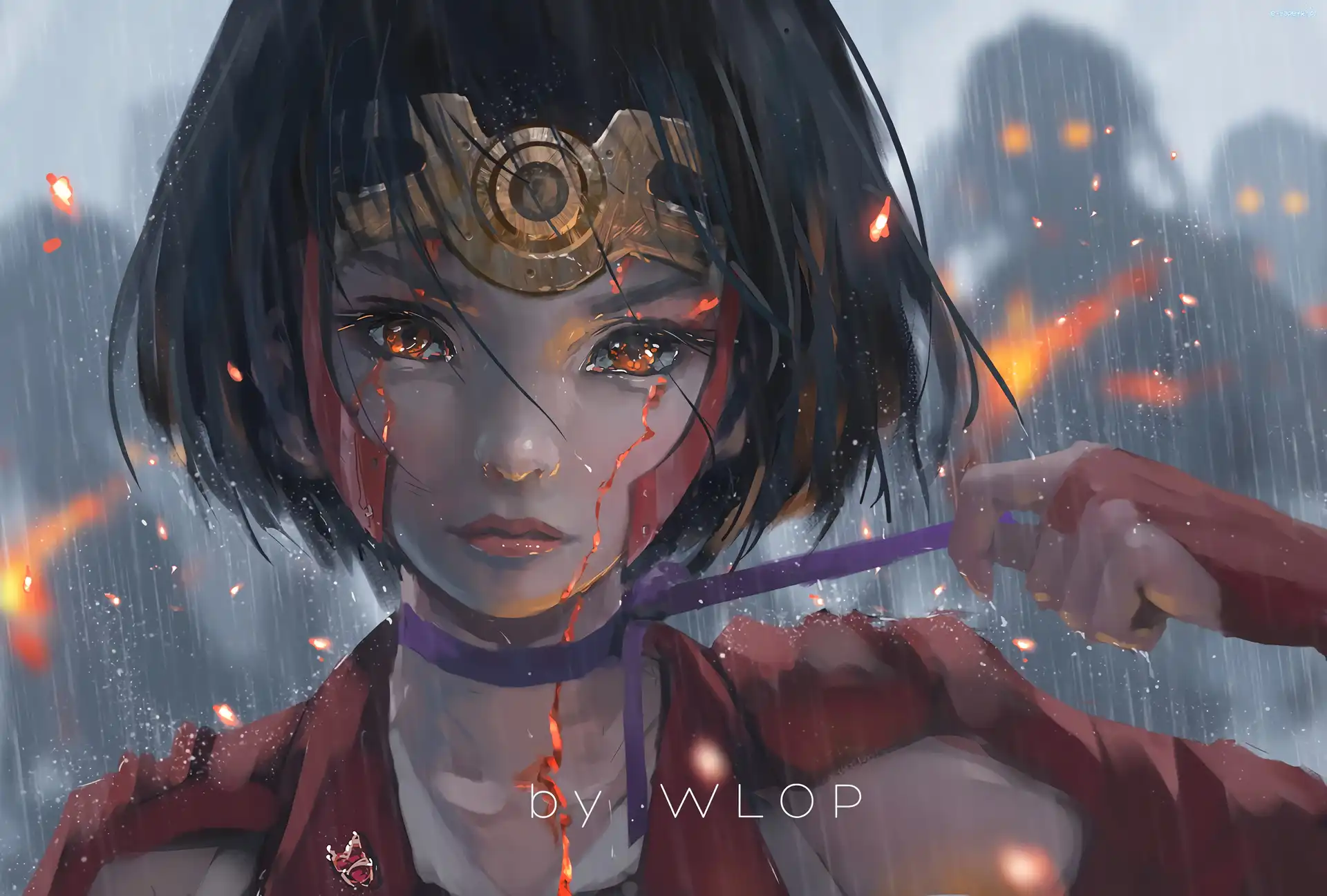 Koutetsujou no Kabaneri, Wojowniczka, Diadem, Paintography, Mumei, Dziewczyna