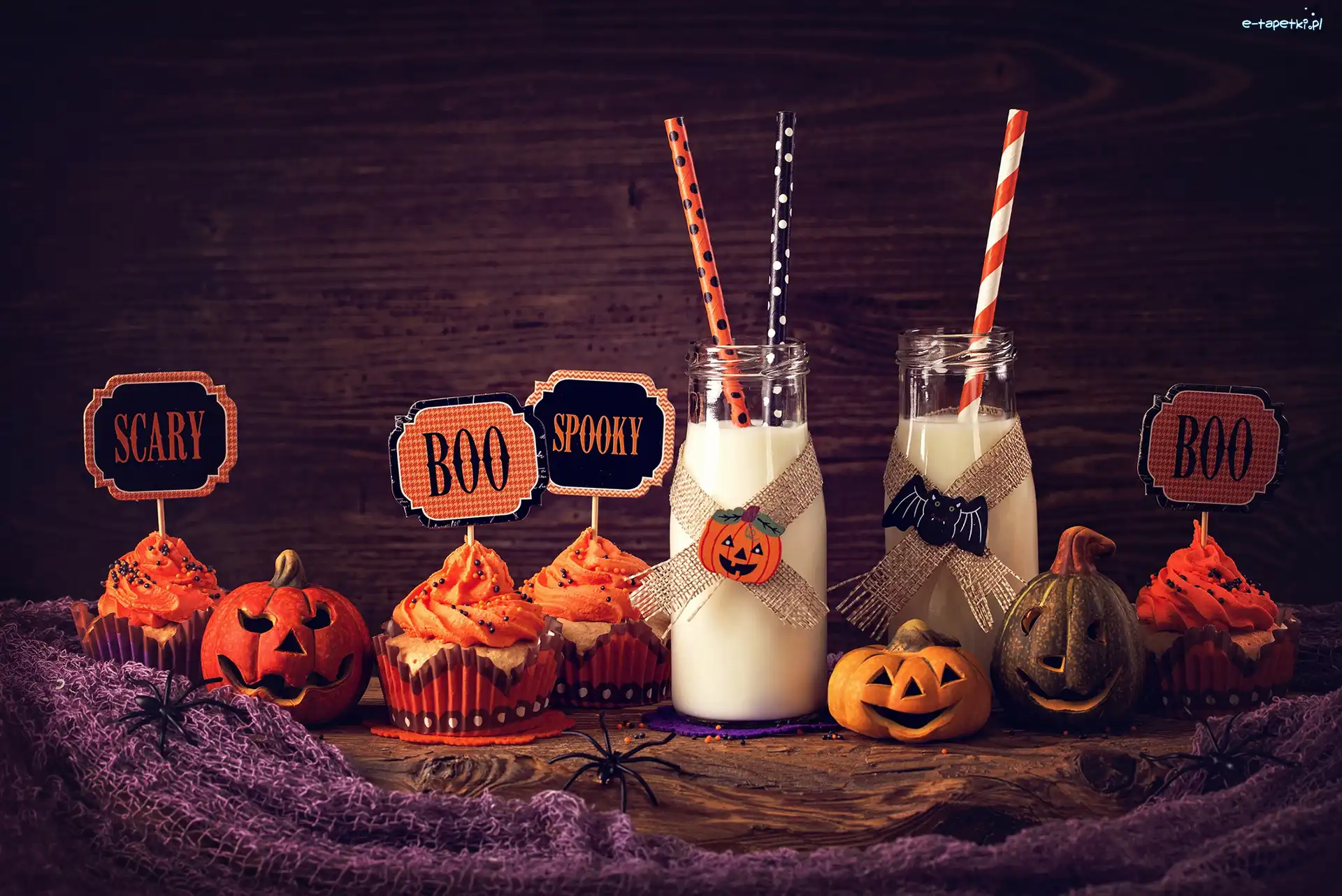 Dynie, Mleko, Babeczki, Halloween