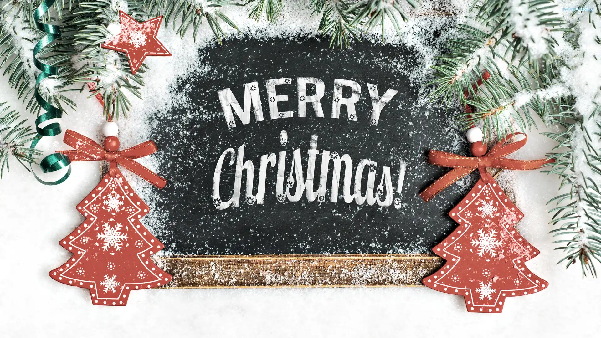 Świerkowe, Tabliczka, Choinki, Gałązki, Merry Christmas, Boże Narodzenie