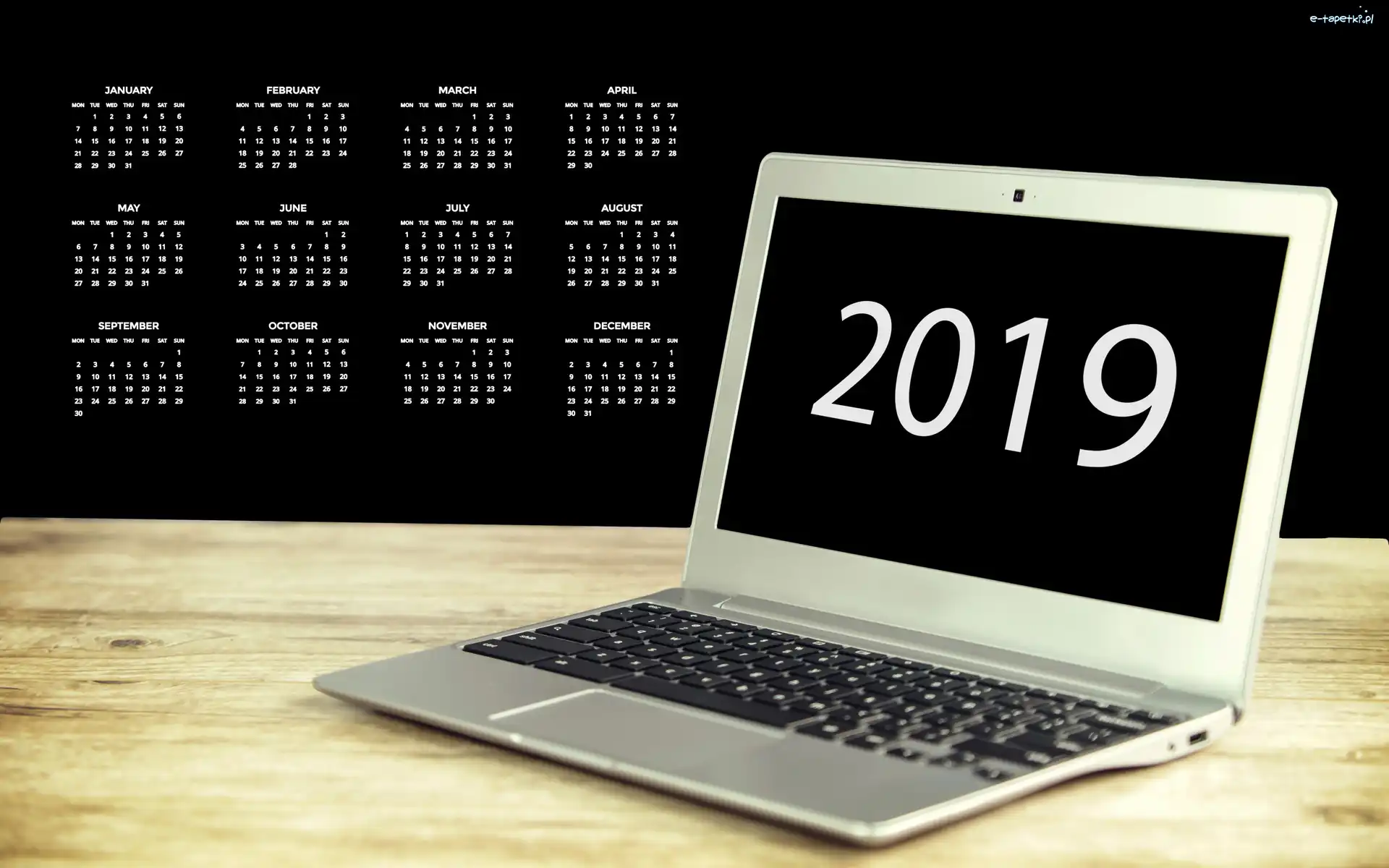 Laptop, 2019, Kalendarz