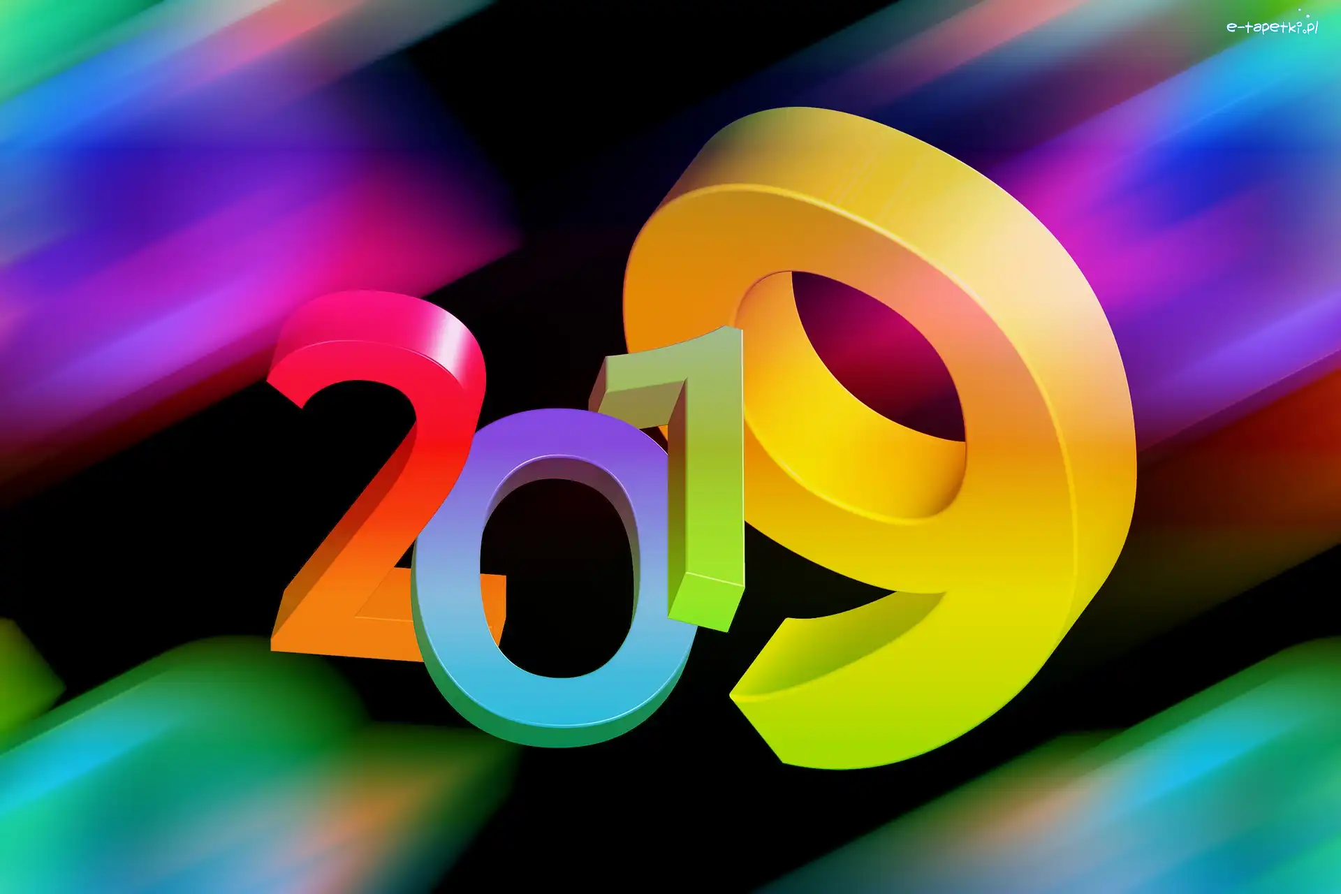 2019, Cyferki, Kolorowe, Nowy Rok