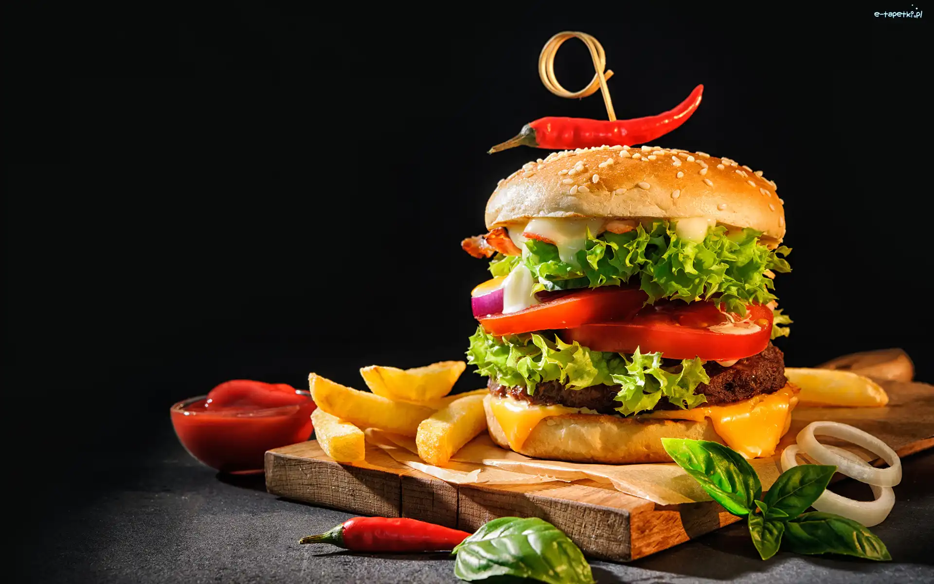 Deska, Frytki, Hamburger