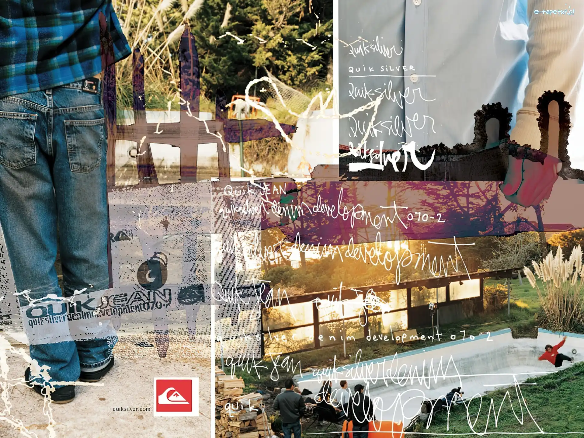 mężczyzna, jeans, spodnie, Quiksilver