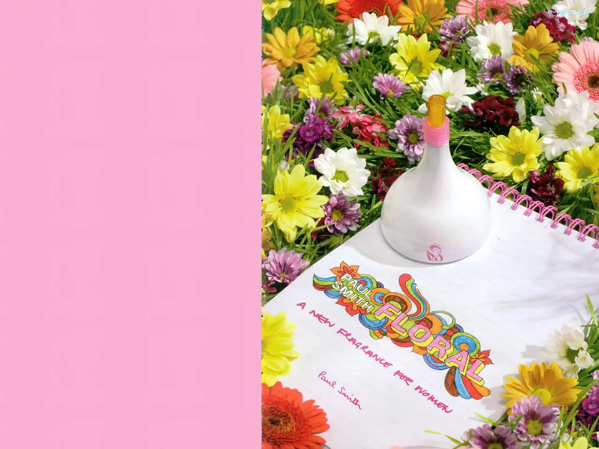 perfumy, kwiaty, zeszyt, Paul Smith